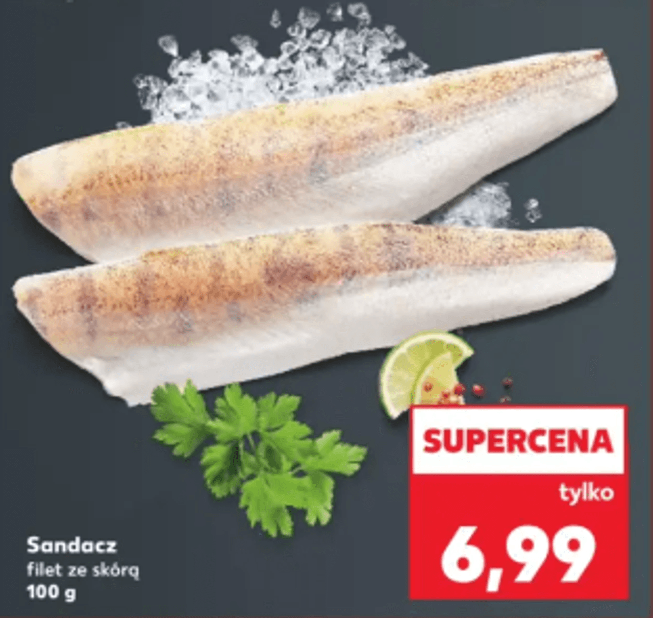 Sandacz ze skórą w supercenie