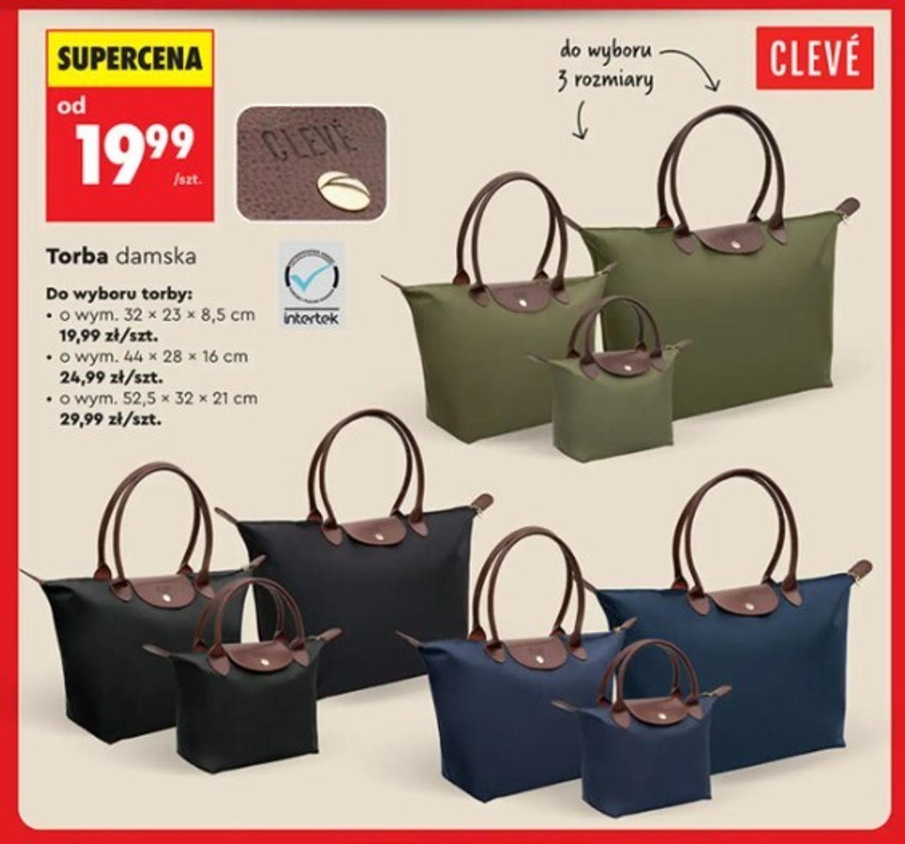 Stylowe torebki damskie Clevé za ułamek ceny rynkowej