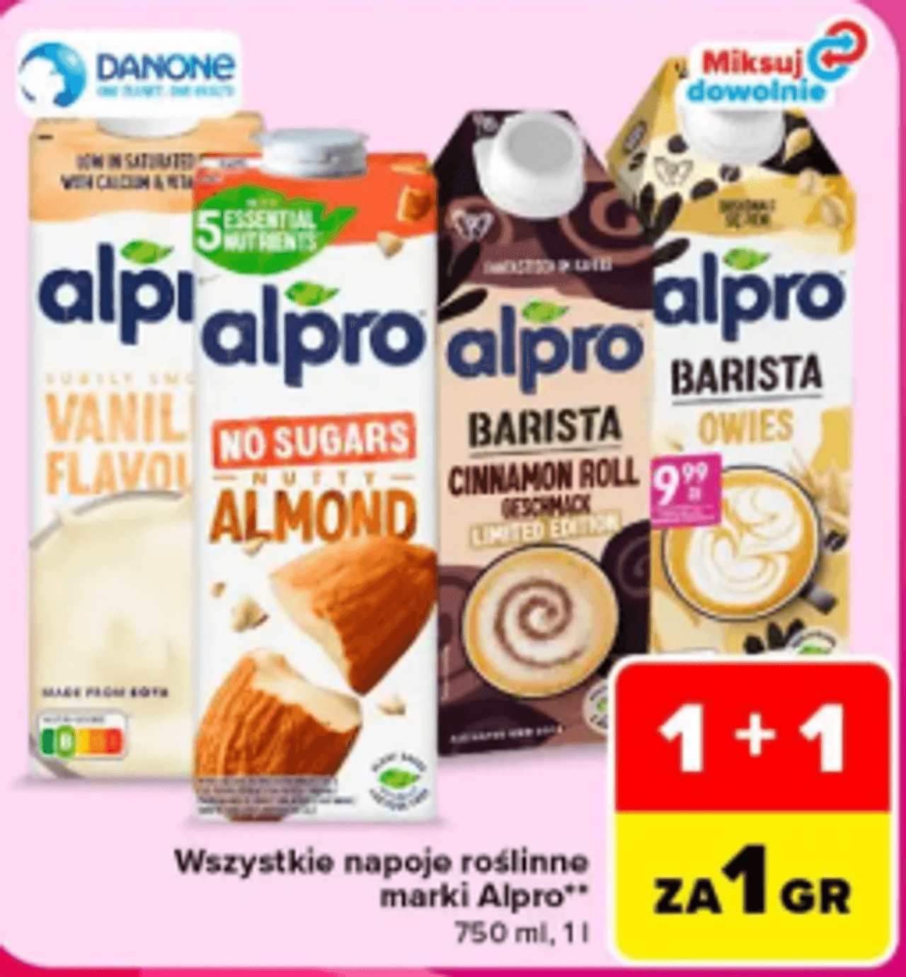Roślinne napoje Alpro za grosz