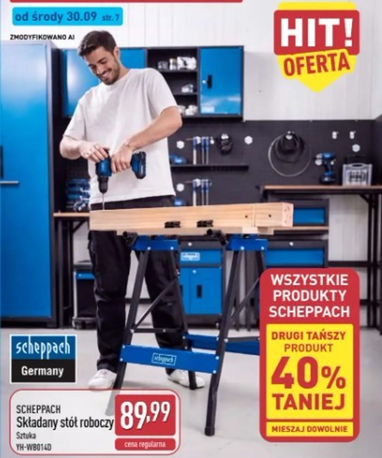 Składany stół roboczy Scheppach za 89,99 zł i rabat 40% na drugi produkt