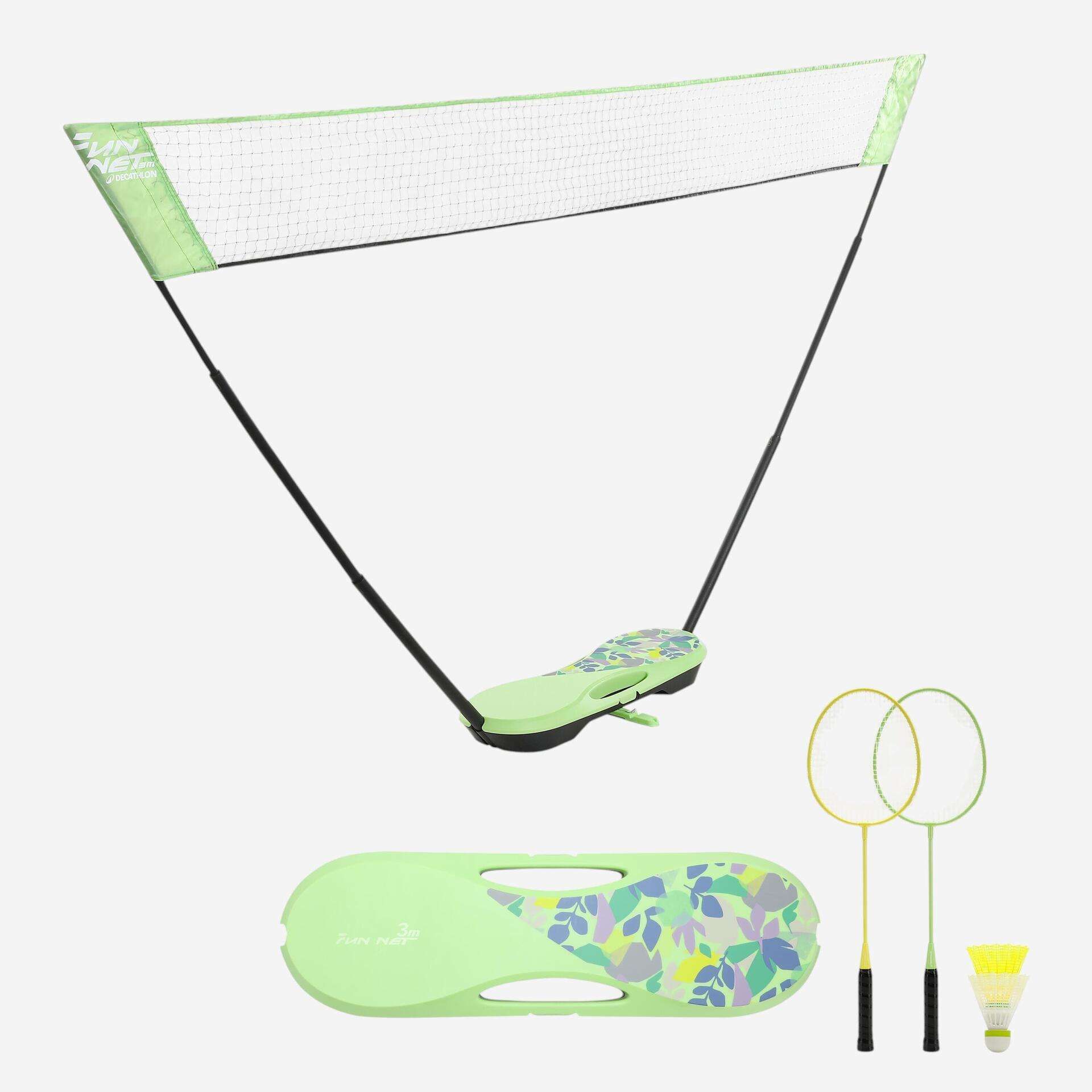 product - Kit Filet de Badminton Fun Set 3 Mètres - Vert Feuille Decathlon - Decathlon
