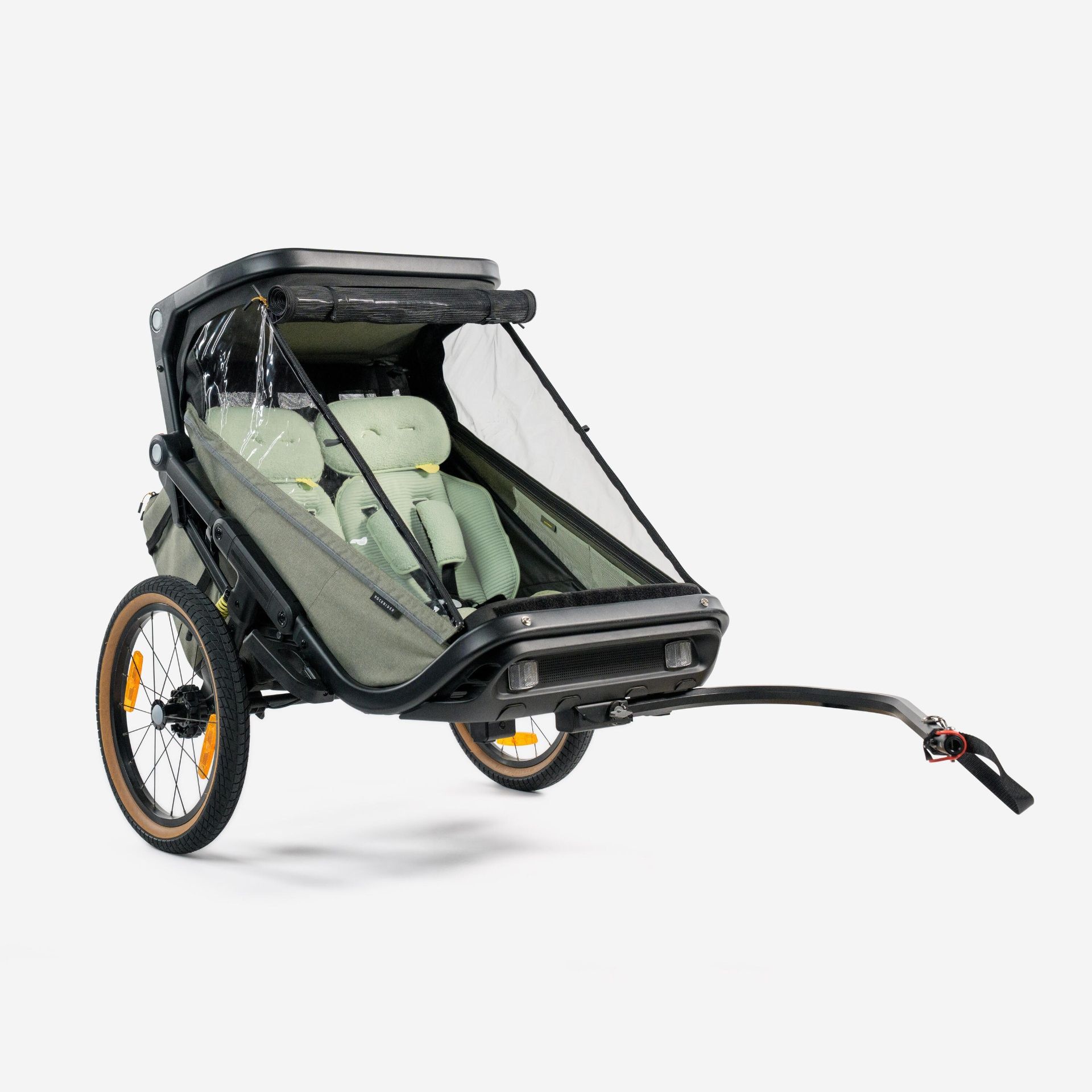 product - Remorque vélo enfant compacte pliante 2 places poussette, Rockrider EXPL 900 - Decathlon