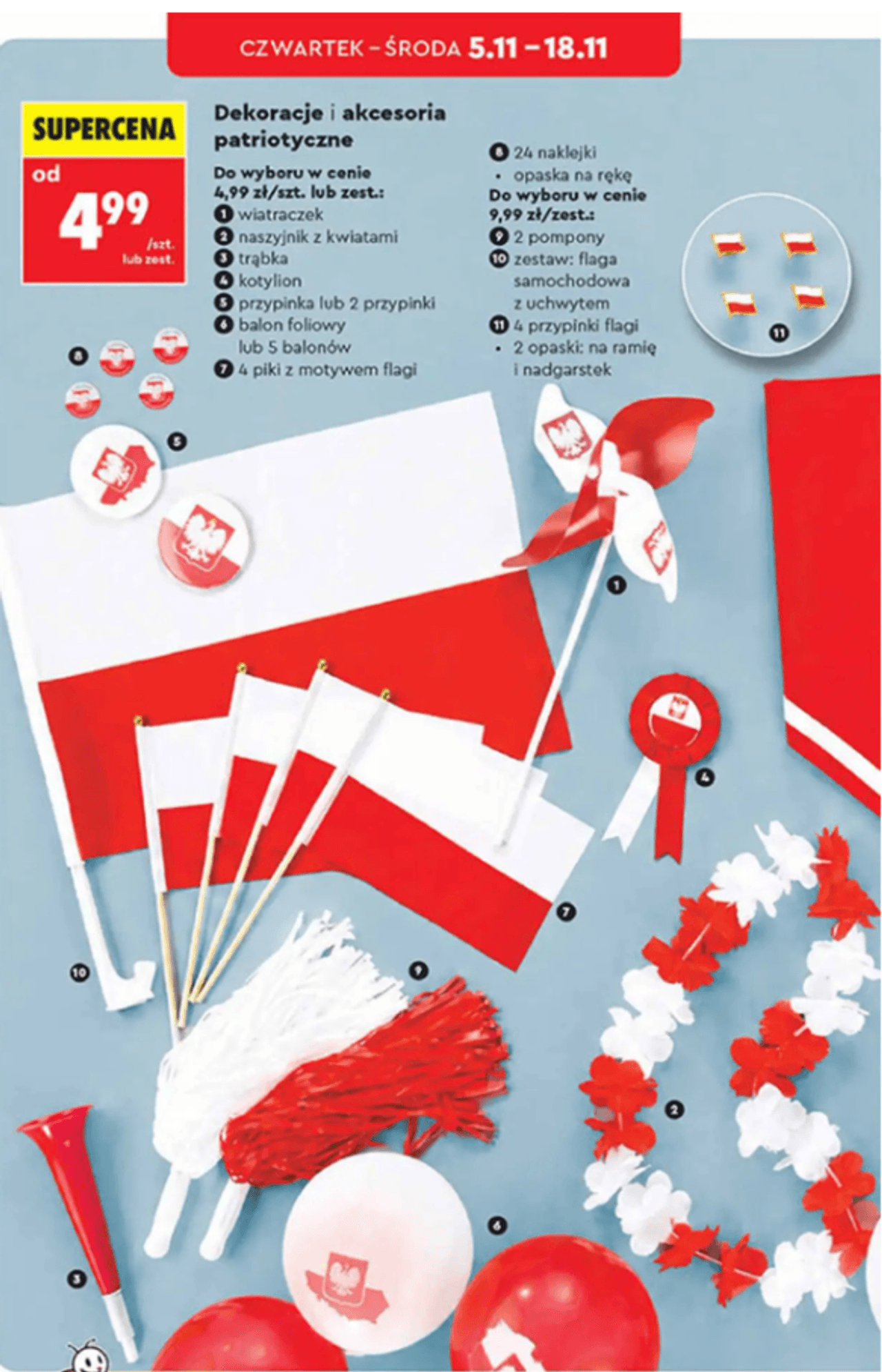 Bogaty wybór akcesoriów patriotycznych od 4,99 zł