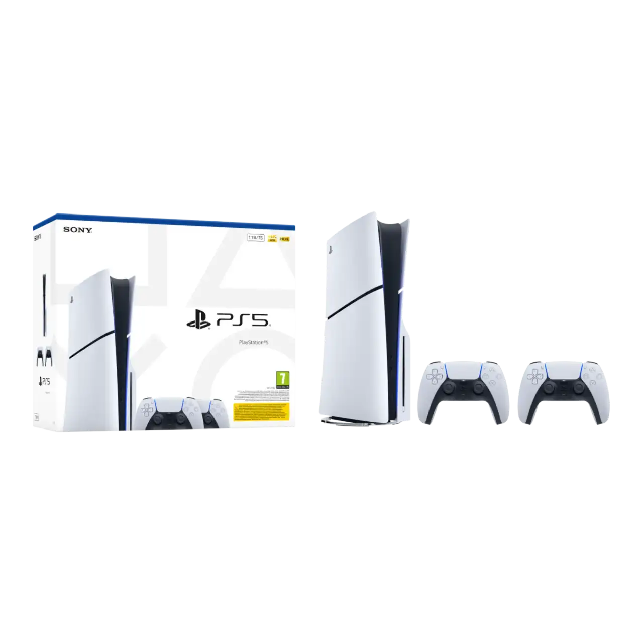 Konsola PLAYSTATION 5 Slim 1TB E Chassis (CFI-2116) + Dodatkowy kontroler Dualsense Biało-czarny