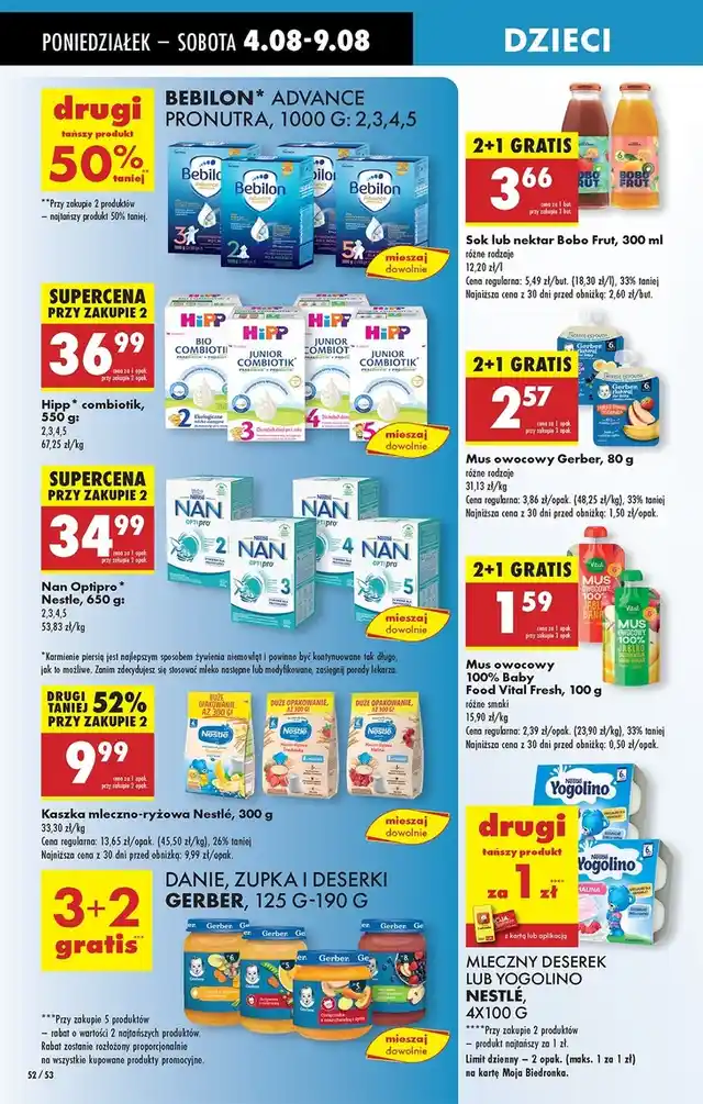 newspaper image - Mleko 5 Bebilon Advance Pronutra - Biedronka