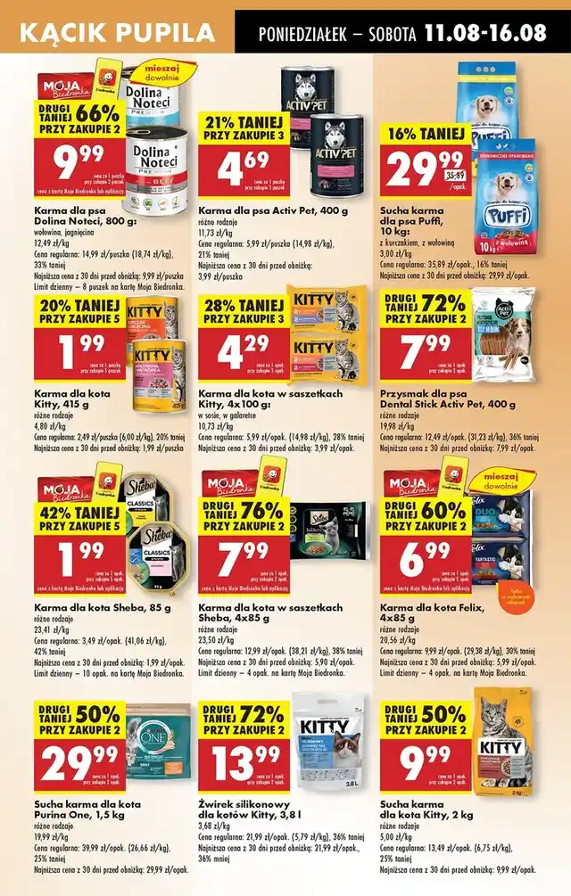 newspaper image - Karma dla kota wybór smaków w sosie Sheba Kitten - Biedronka