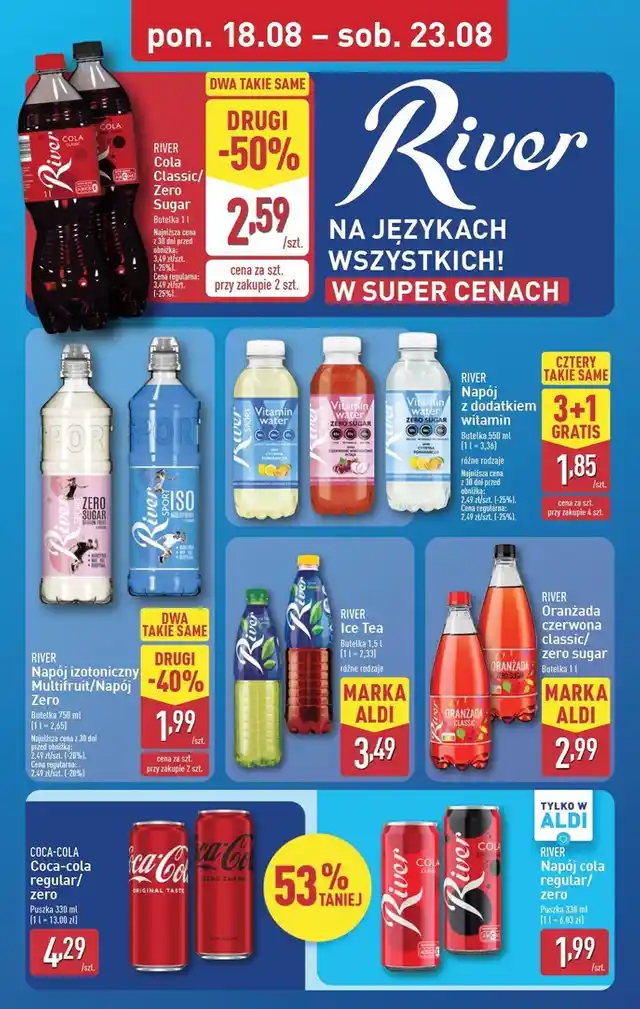 newspaper image - Woda cytryna-pomarańcza River Sport - Aldi