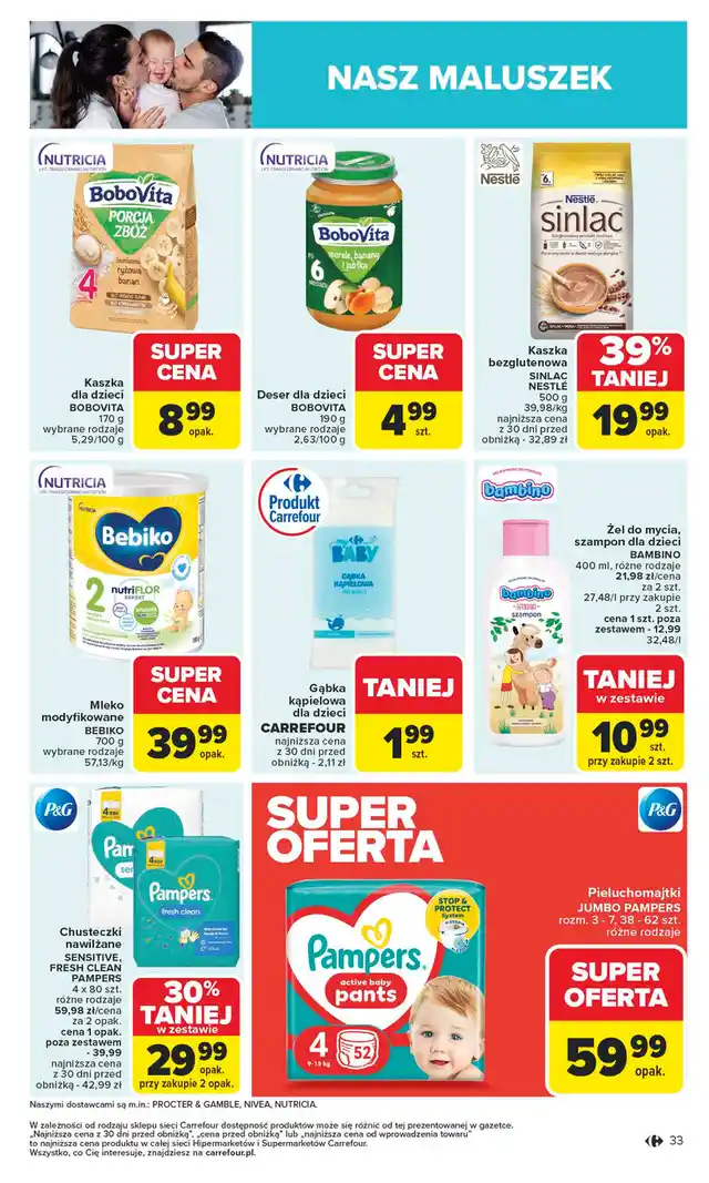 newspaper image - Chusteczki nawilżane Pampers Sensitive - Carrefour