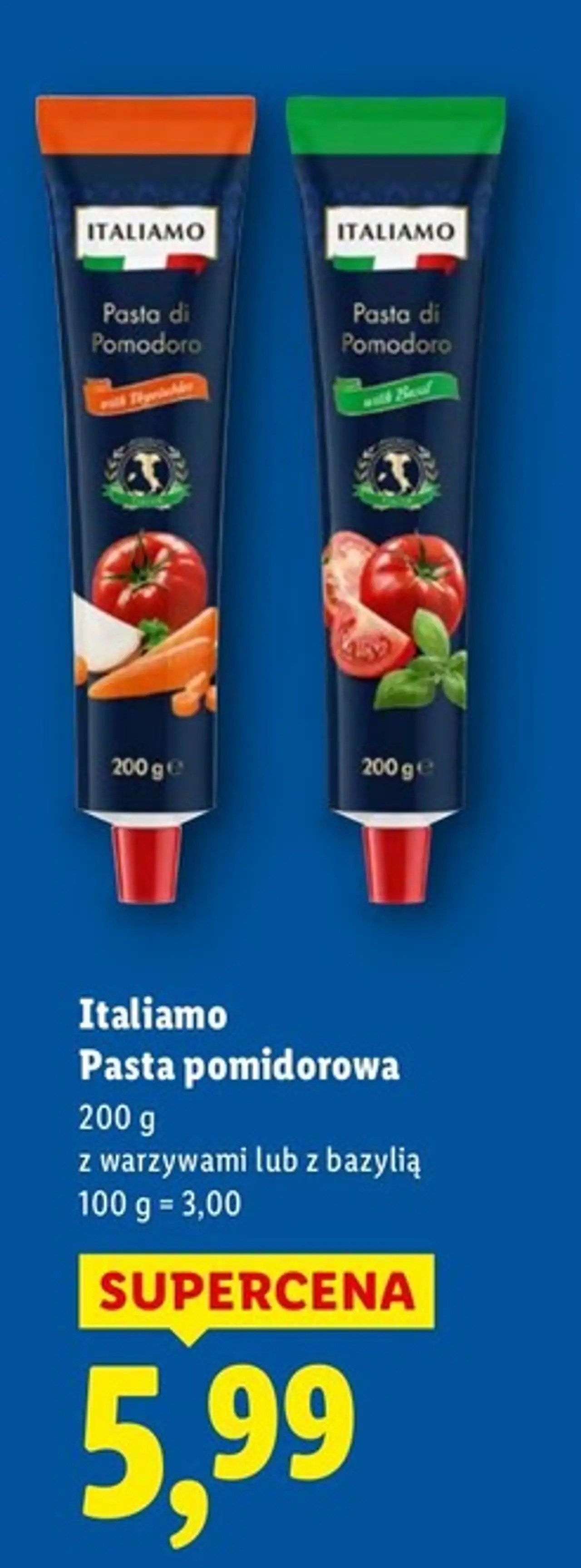 Pasta pomidorowa z bazylią Italiamo