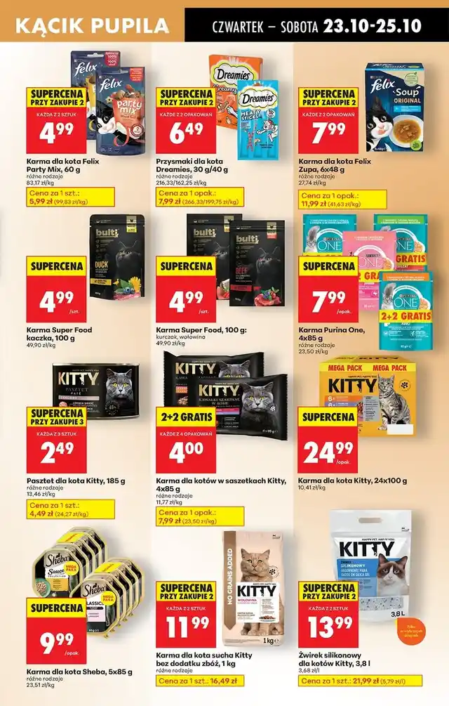 newspaper image - Karma dla kota dorsz tuńczyk Purina Felix Soup Original - Biedronka