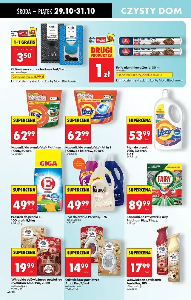 newspaper image - Kapsułki do prania kolorów Vizir All In One Pods - Biedronka