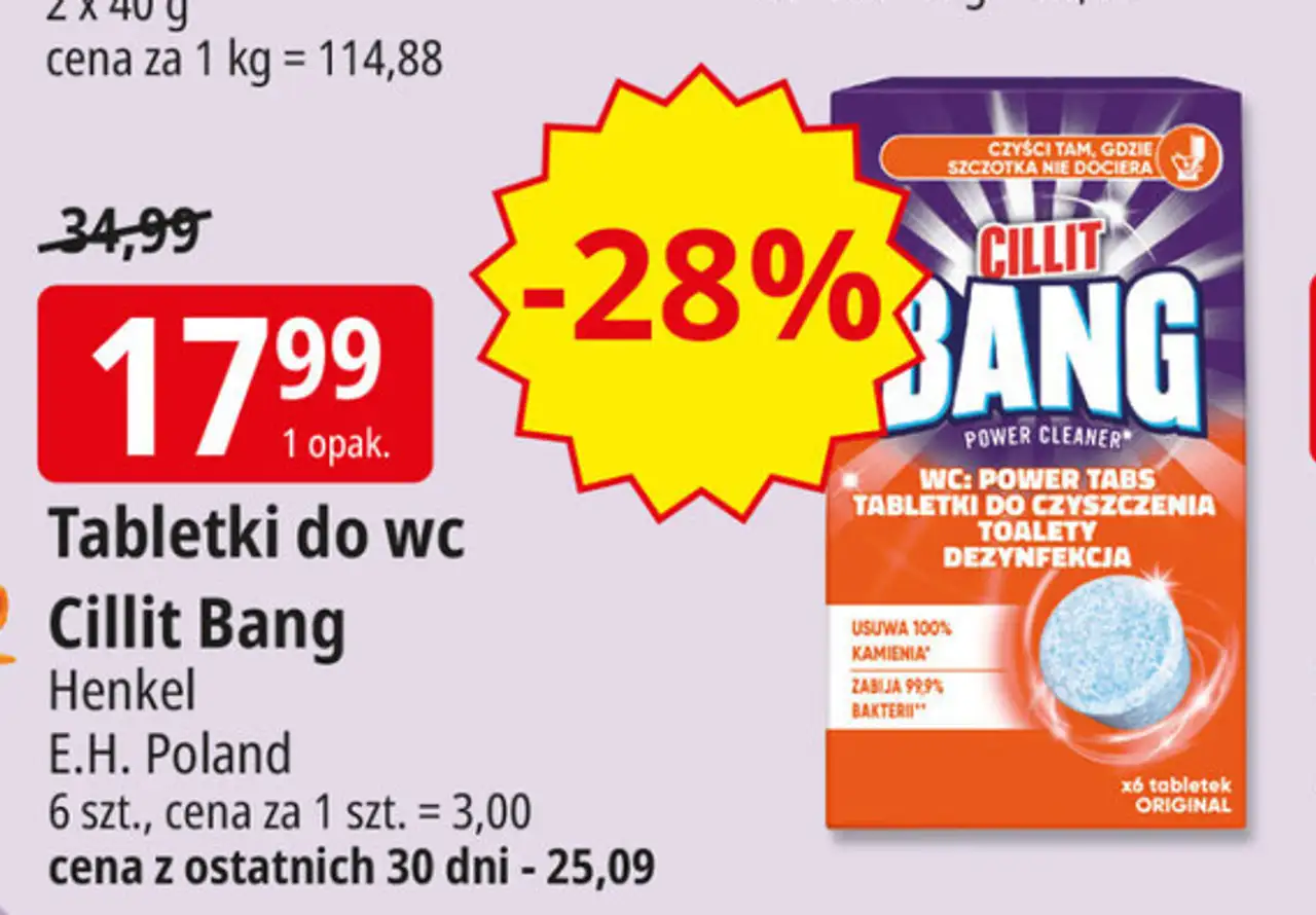 Tabletki do czyszczenia wc Cillit Bang