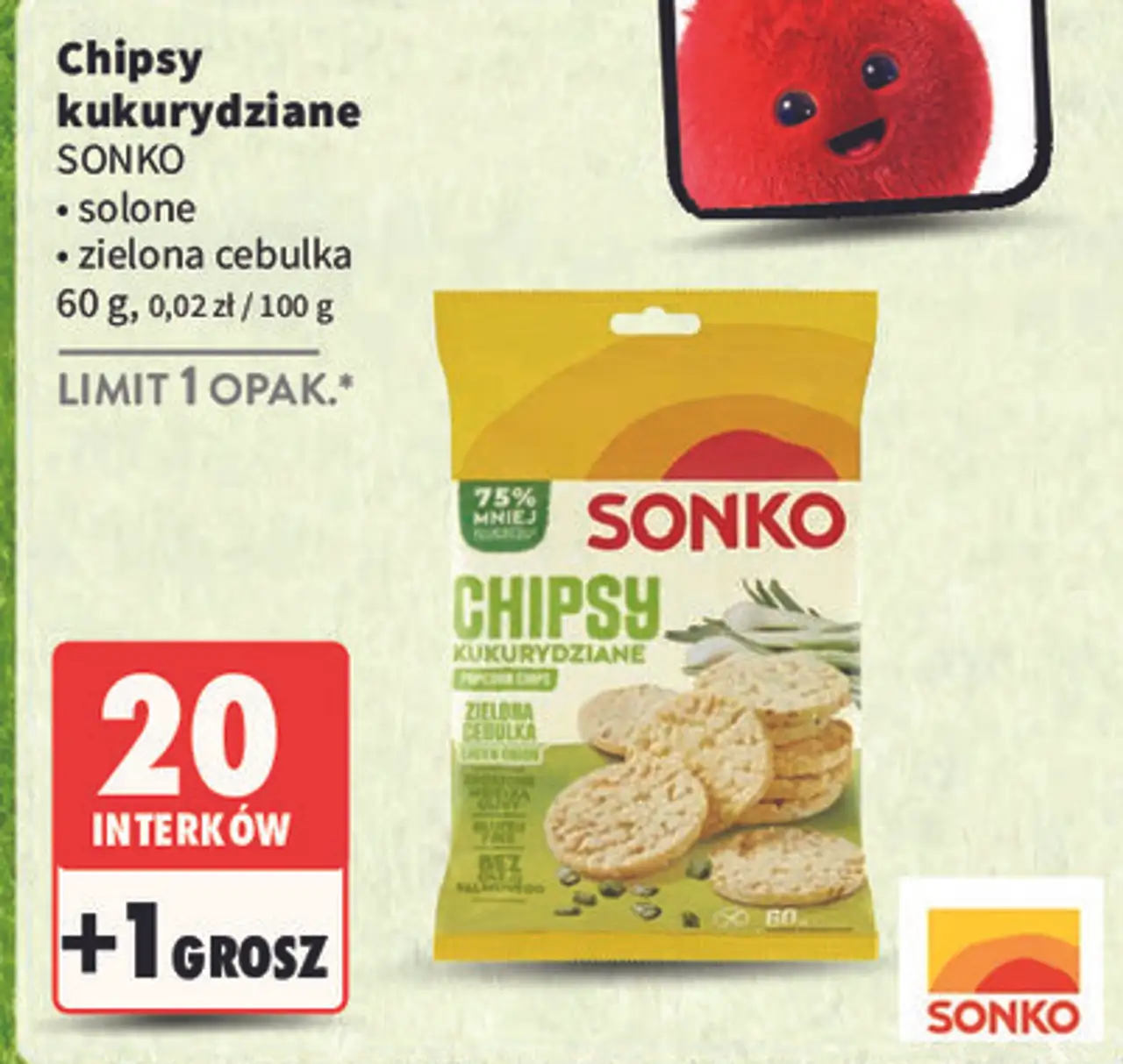 Chipsy kukurydziane zielona cebulka Sonko