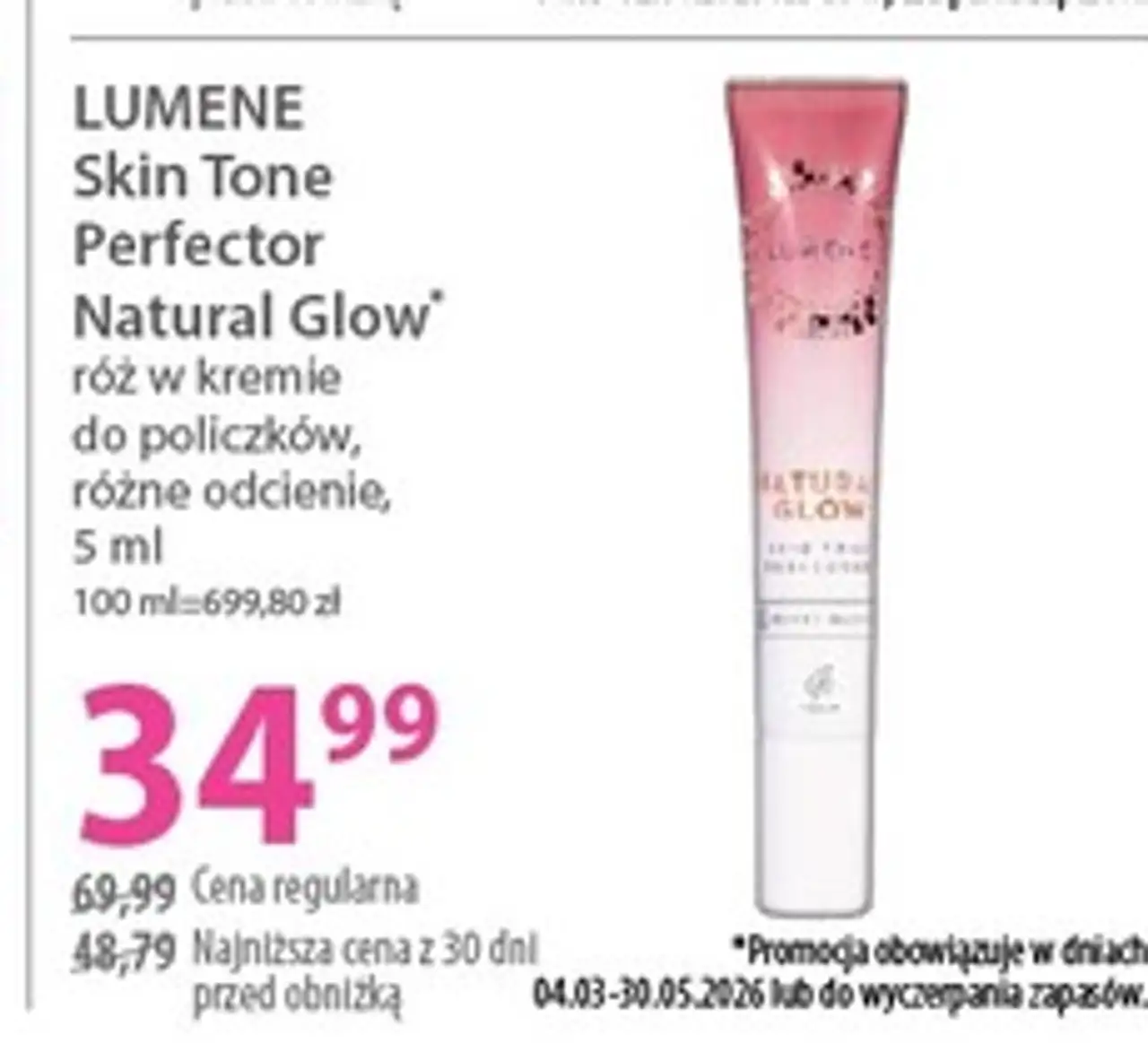 LUMENE Skin Tone Perfector Natural Glow róż w kremie do policzków