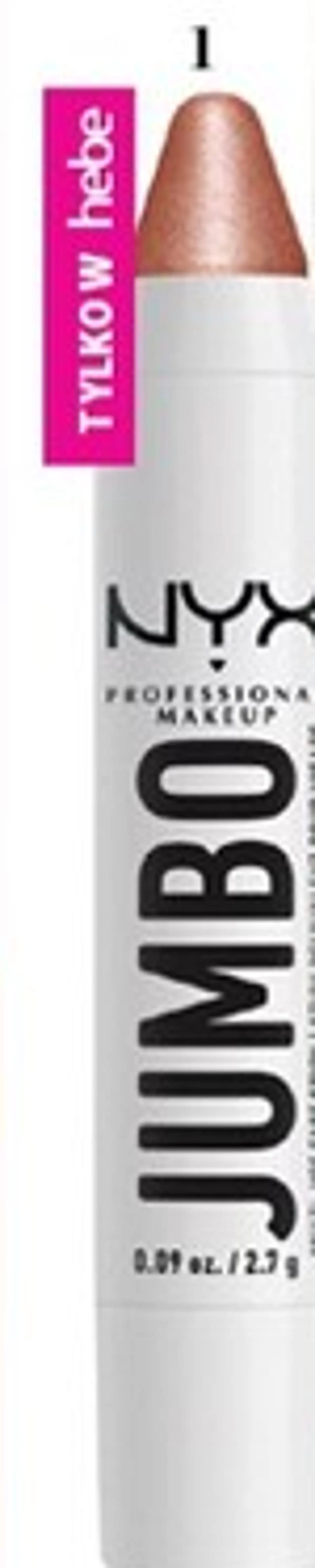 NYX PROFESSIONAL MAKEUP Jumbo Highlighter Stick, rozświetlacz w kredce do twarzy coconut cake, 2,7 g