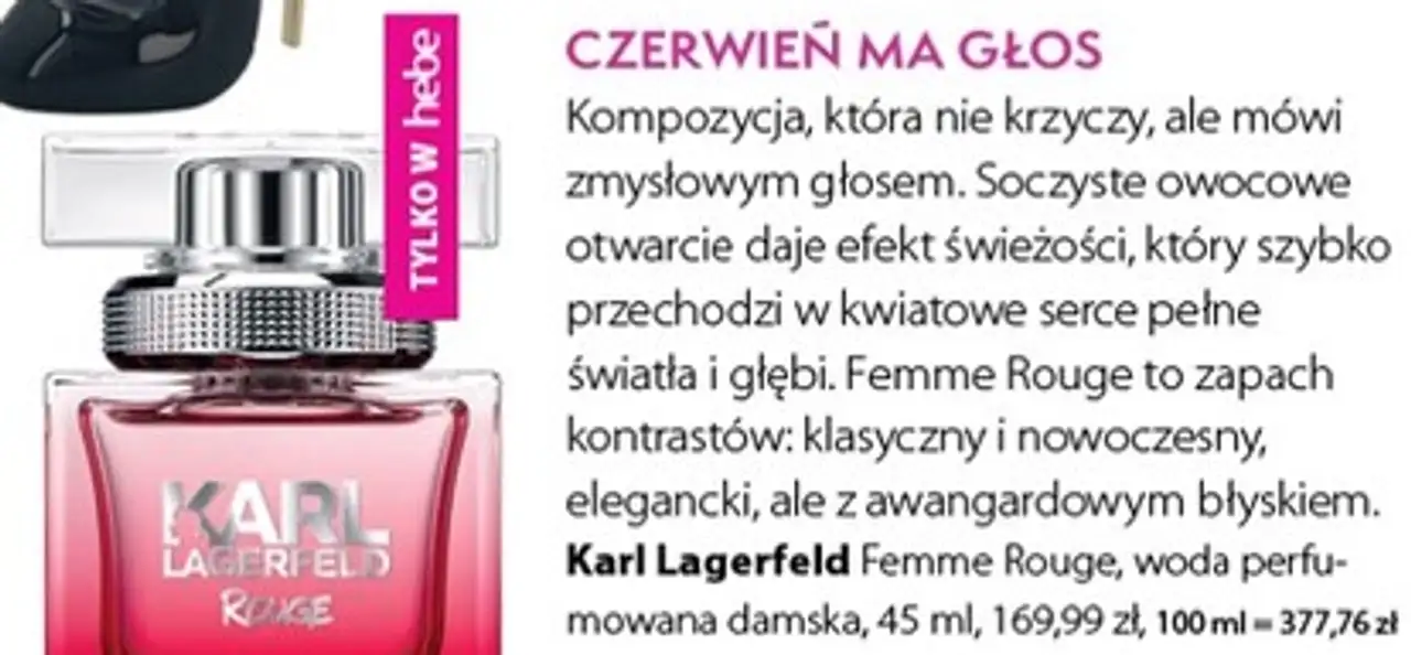 Karl Lagerfeld Femme Rouge, woda perfumowana damska, 45 ml