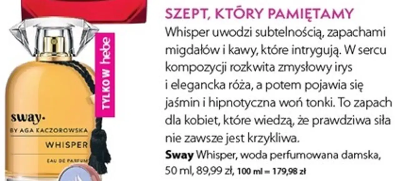 Sway Whisper, woda perfumowana damska, 50 ml