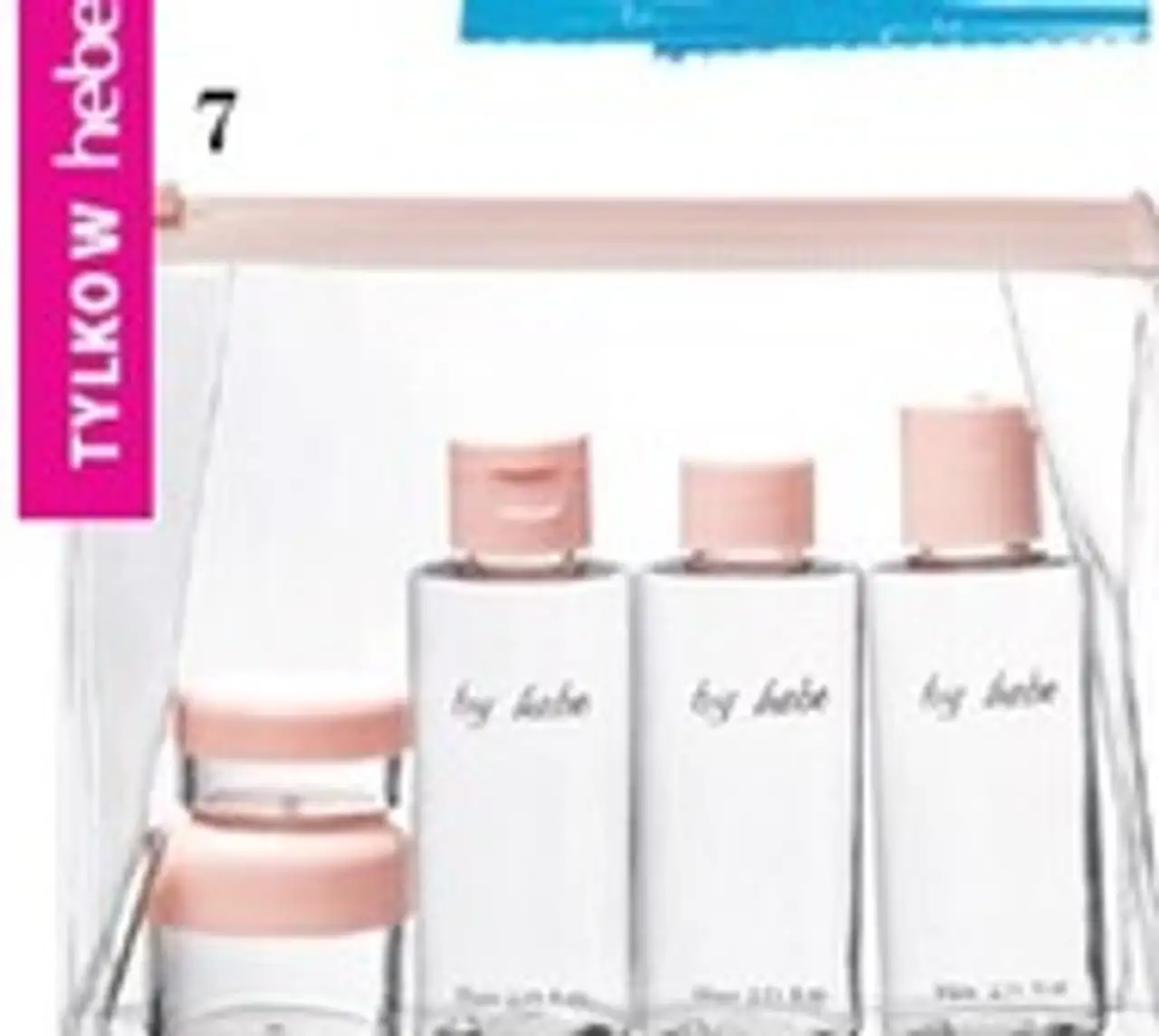 BY HEBE zestaw podróżny: butelka 80 ml, 3 szt. + słoik 30 ml, 1 szt. + słoik 10 ml, 1 szt. + szpatułka, 1 szt. + kosmetyczka, 1 szt.