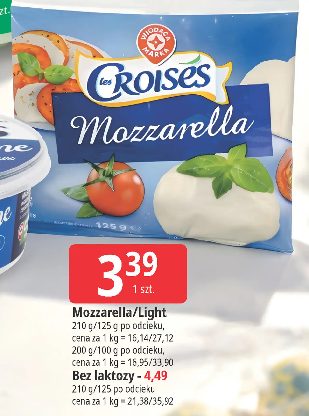 Ser mozzarella bez laktozy Wiodąca Marka Croises