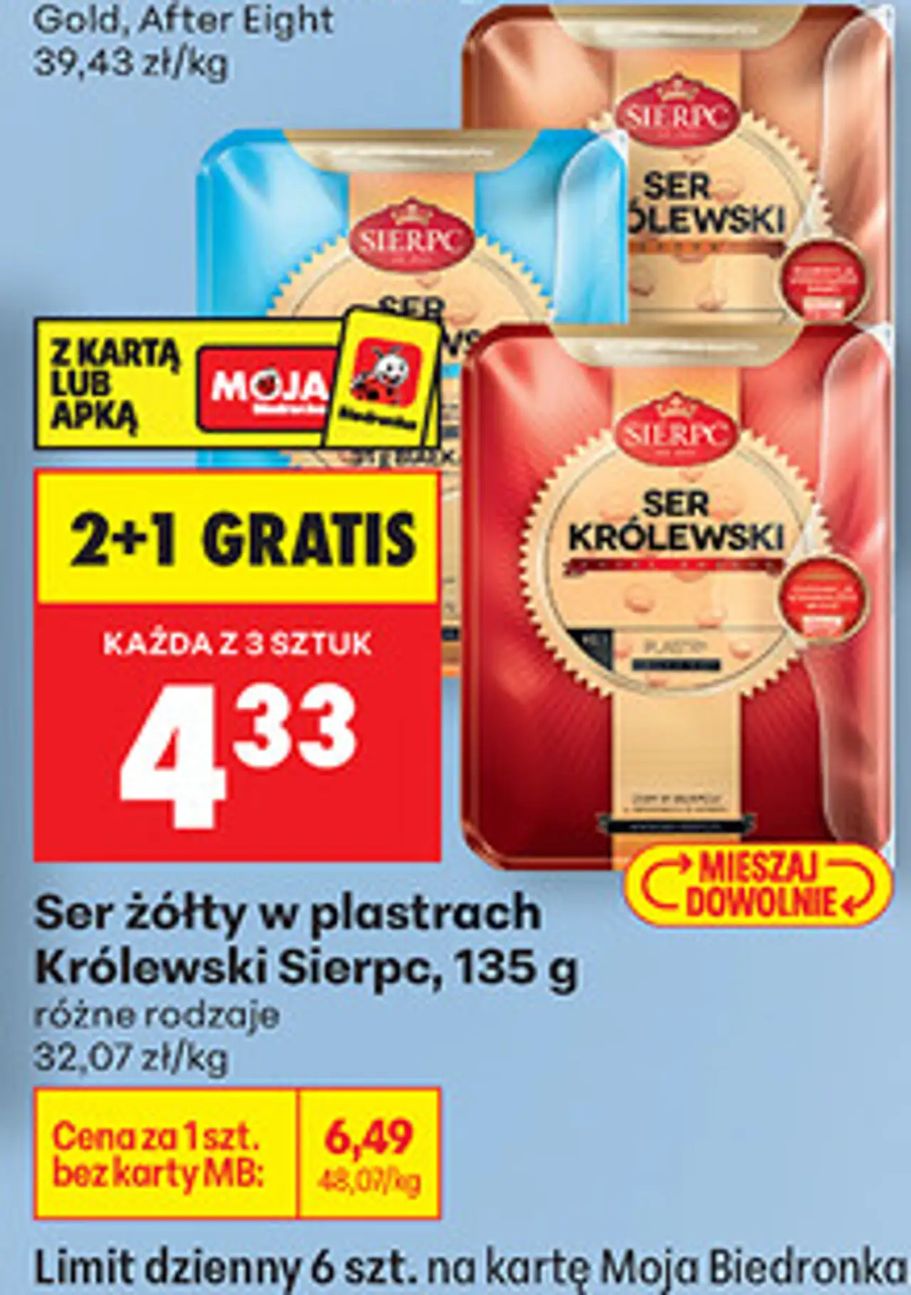 Ser żółty w plastrach Królewski Sierpc