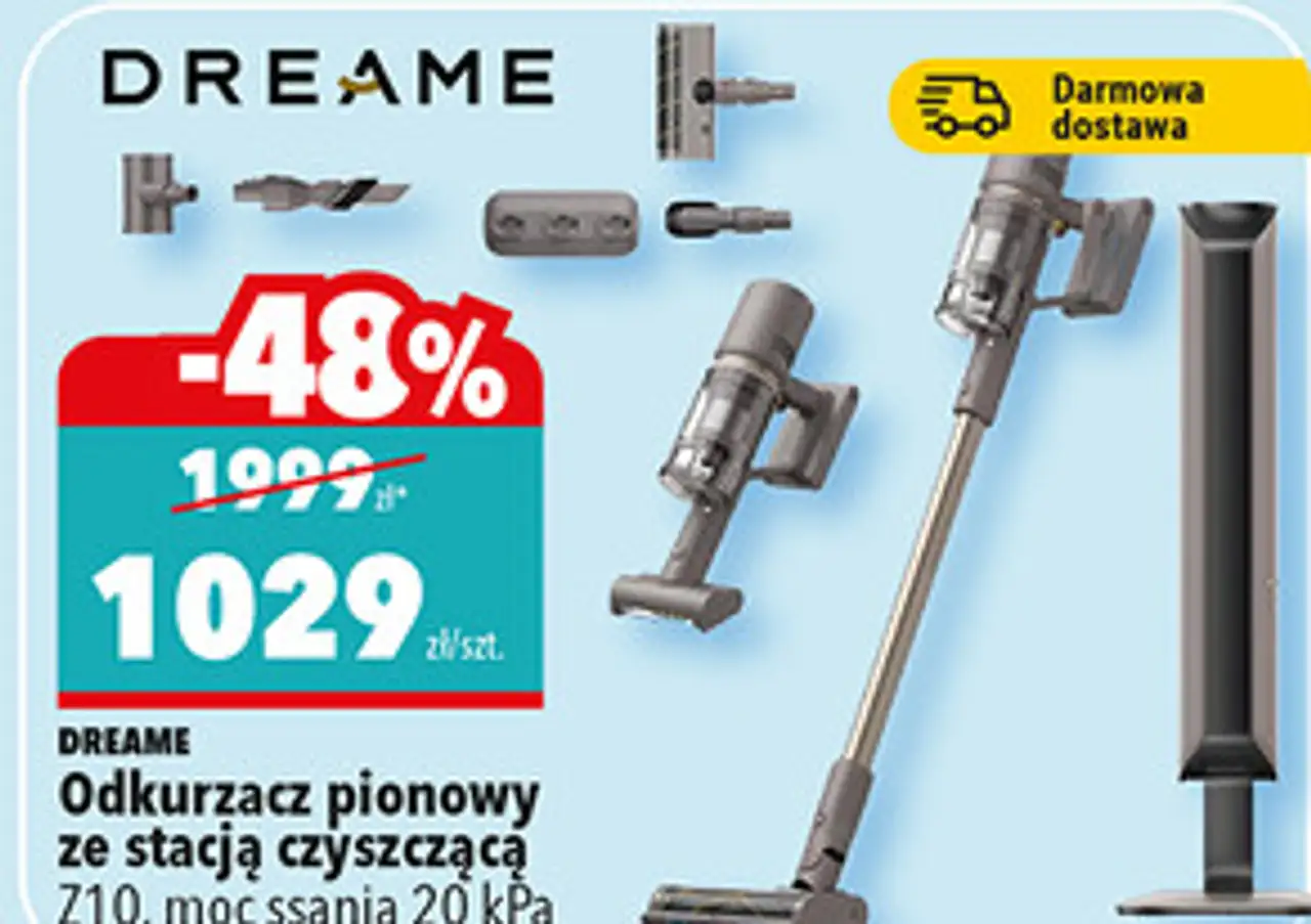 Odkurzacz pionowy ze stacją czyszczącą Z10, moc ssania 20 kPa