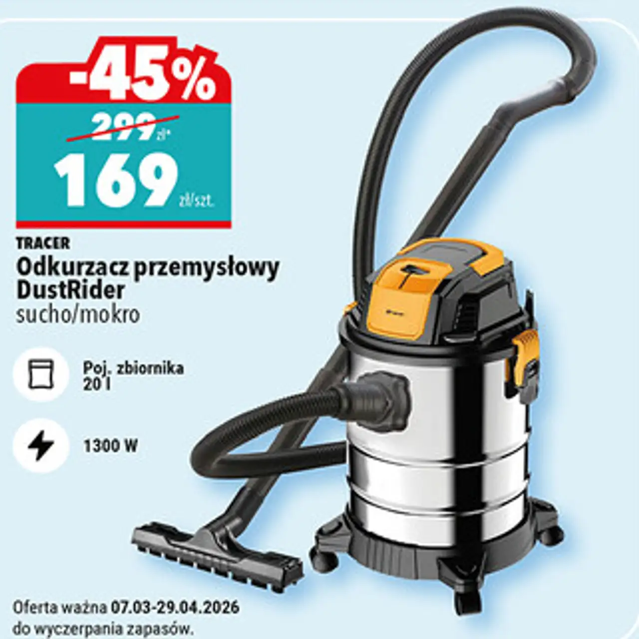 Odkurzacz przemysłowy DustRider sucho/mokro