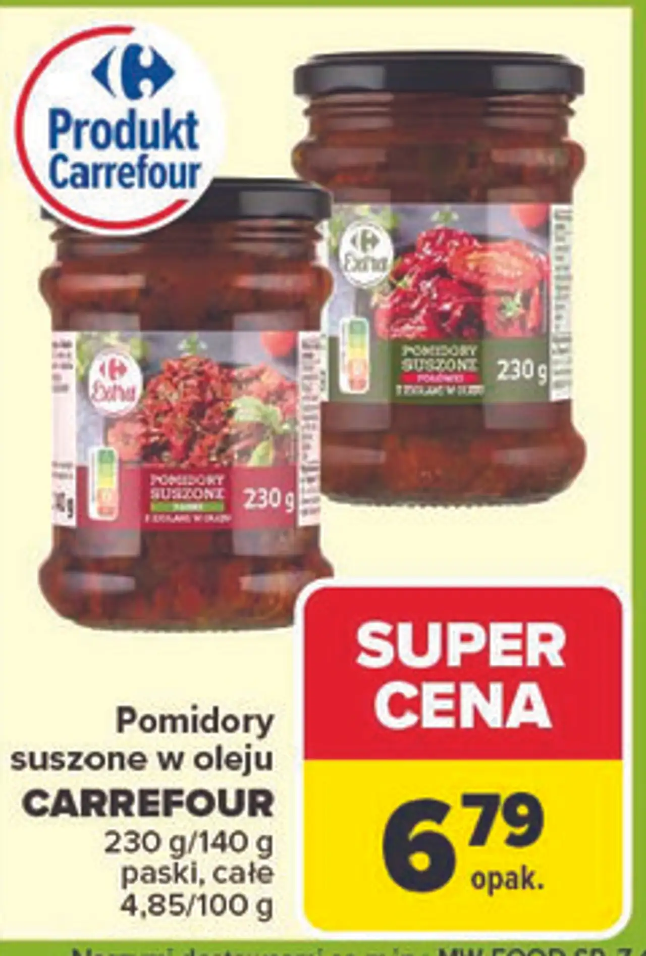 Pomidory suszone w oleju CARREFOUR