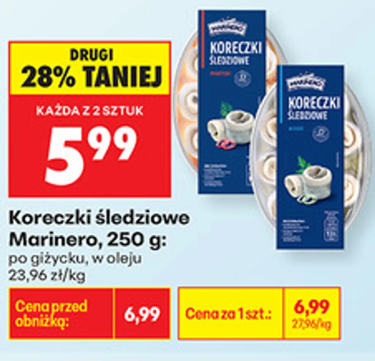Koreczki śledziowe Marinero, 250 g: po giżycku, w oleju