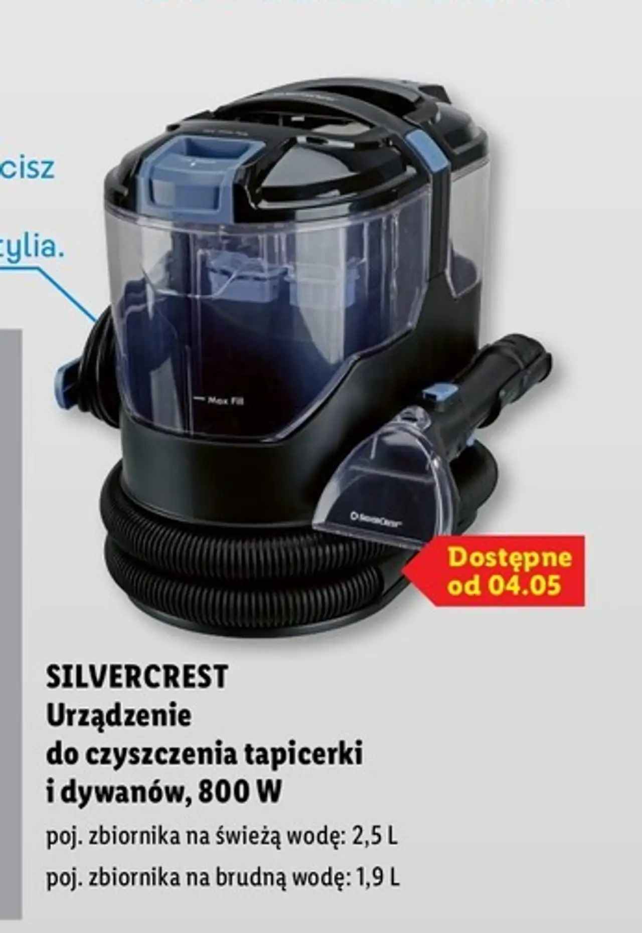 Urządzenie do czyszczenia tapicerki i dywanów 800 w Silvercrest