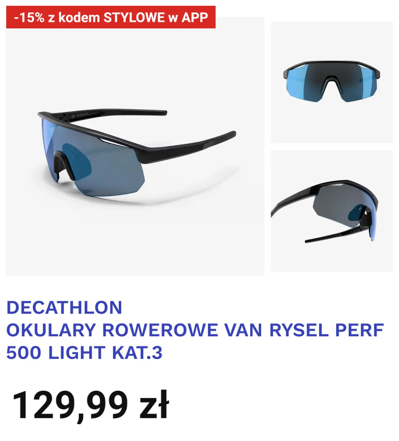 DECATHLON OKULARY ROWEROWE VAN RYSEL PERF 500 LIGHT KAT.3