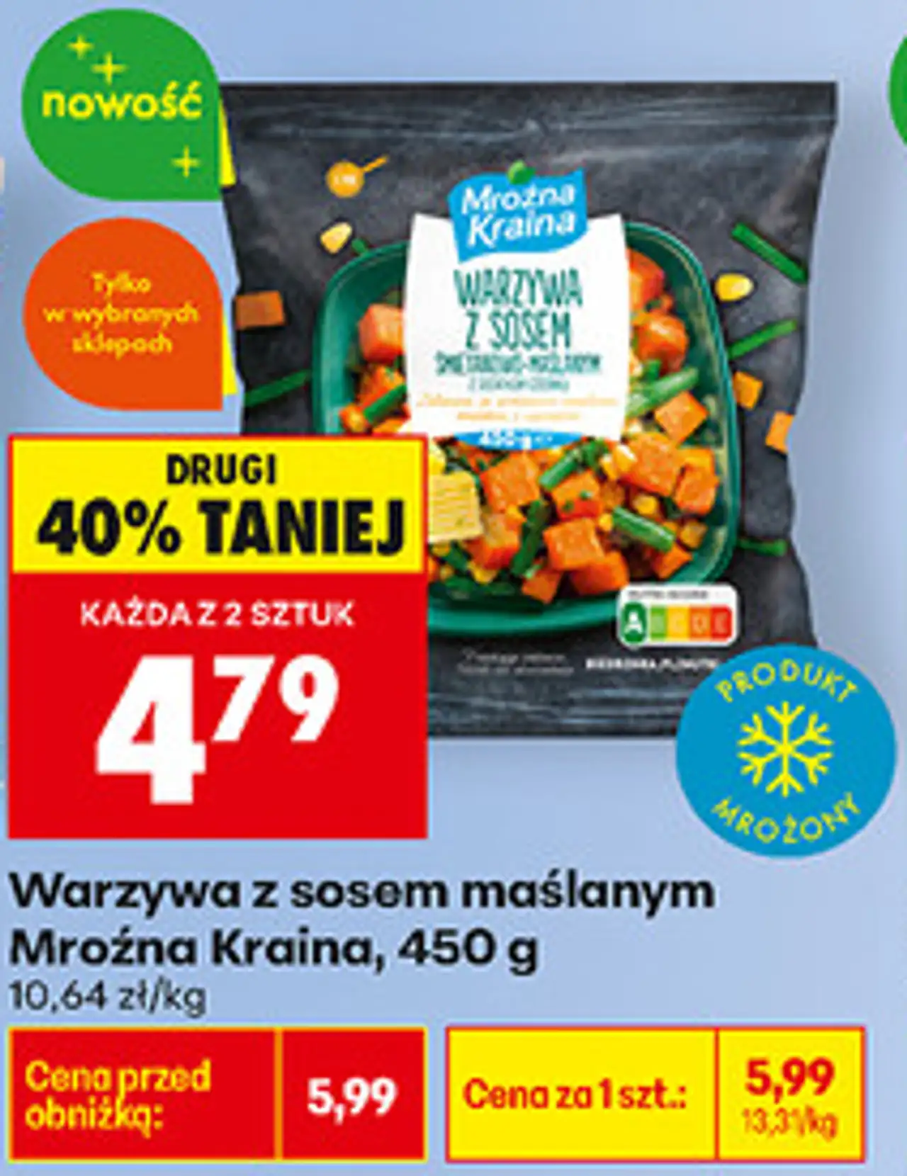 Warzywa z sosem maślanym Mroźna Kraina, 450 g