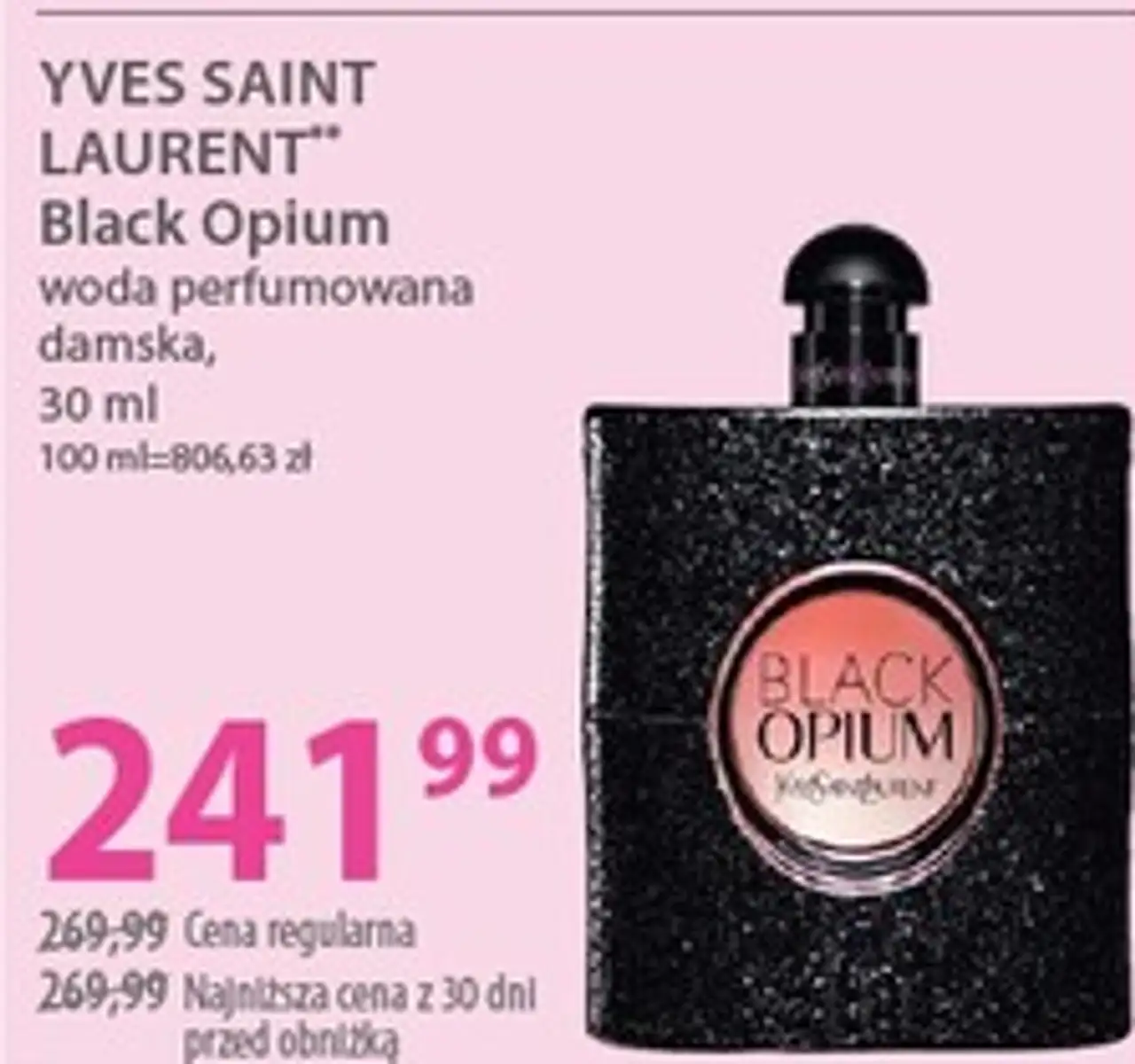 YVES SAINT LAURENT Black Opium woda perfumowana damska, 30 ml