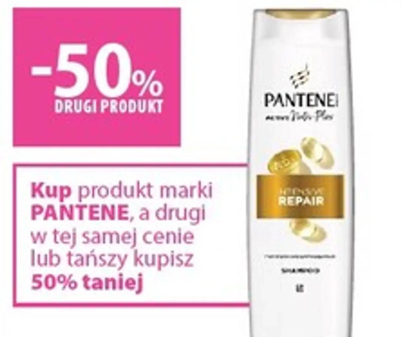 Kup produkt marki PANTENE, a drugi w tej samej cenie lub tańszy kupisz 50% taniej