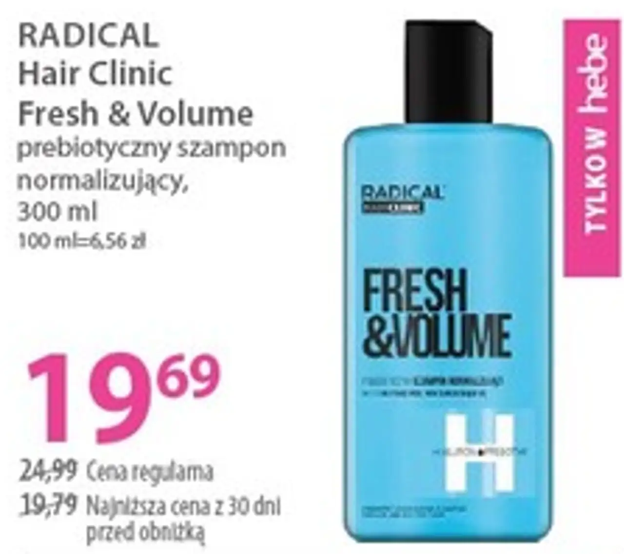 RADICAL Hair Clinic Fresh & Volume prebiotyczny szampon normalizujący, 300 ml