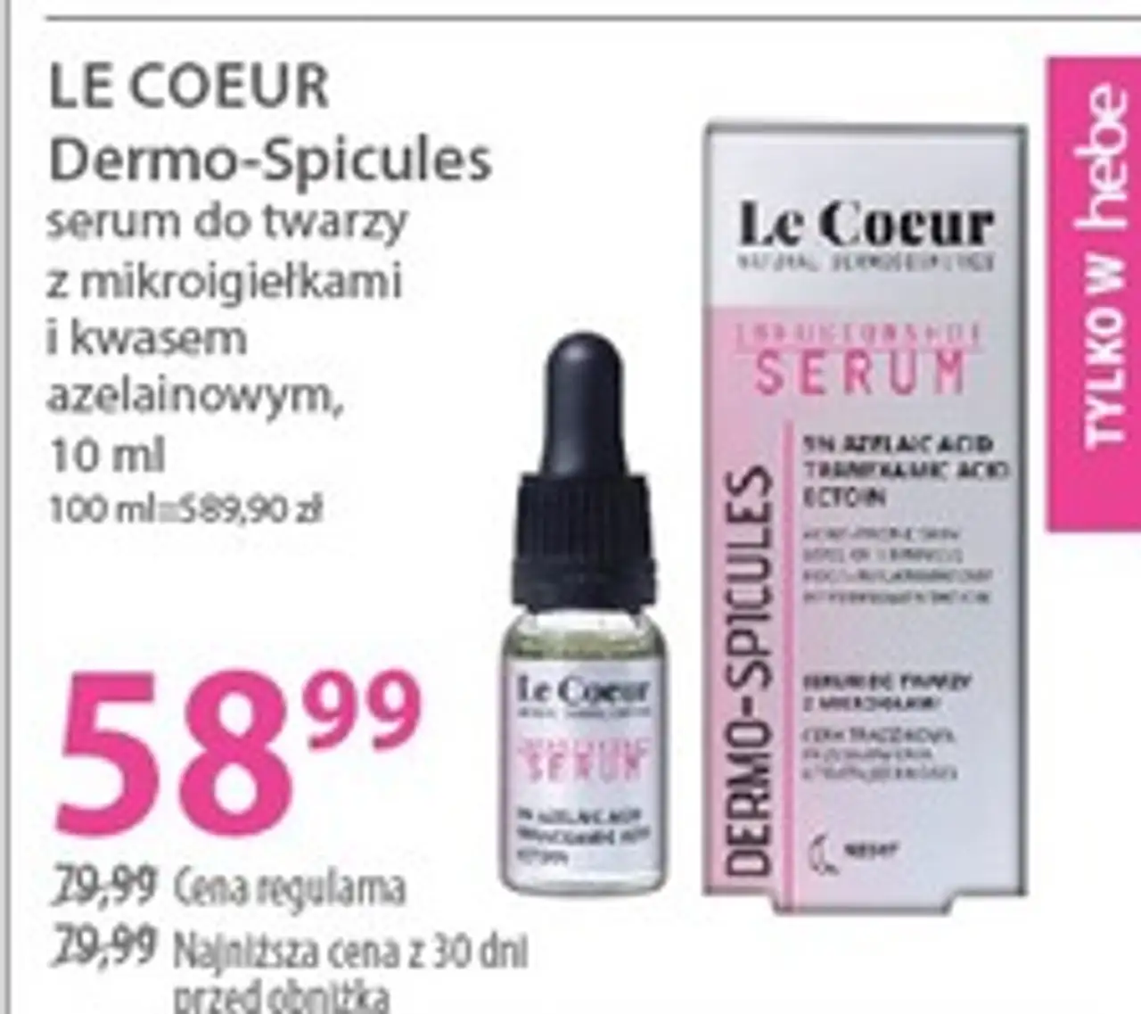 LE COEUR Dermo-Spicules serum do twarzy z mikroigiełkami i kwasem azelainowym, 10 ml