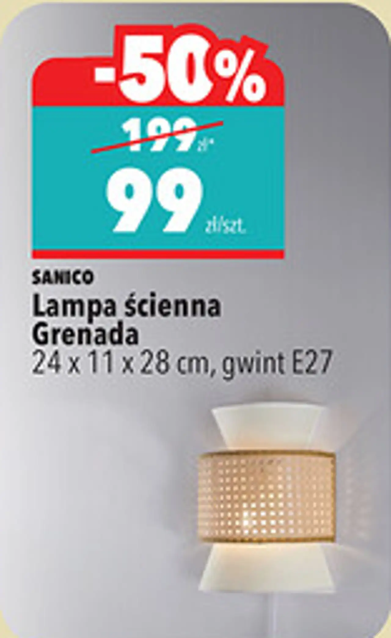 Lampa ścienna Granada Sanico 24 x 11 x 28 cm, gwint E27