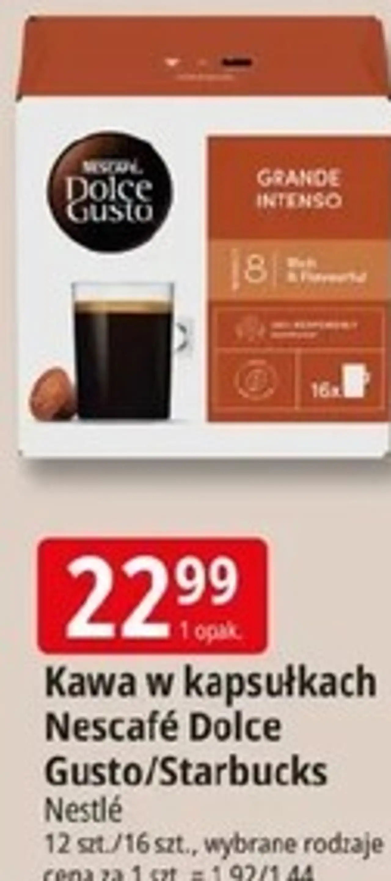 Kawa w kapsułkach Nescafé Dolce Gusto/Starbucks Nestlé