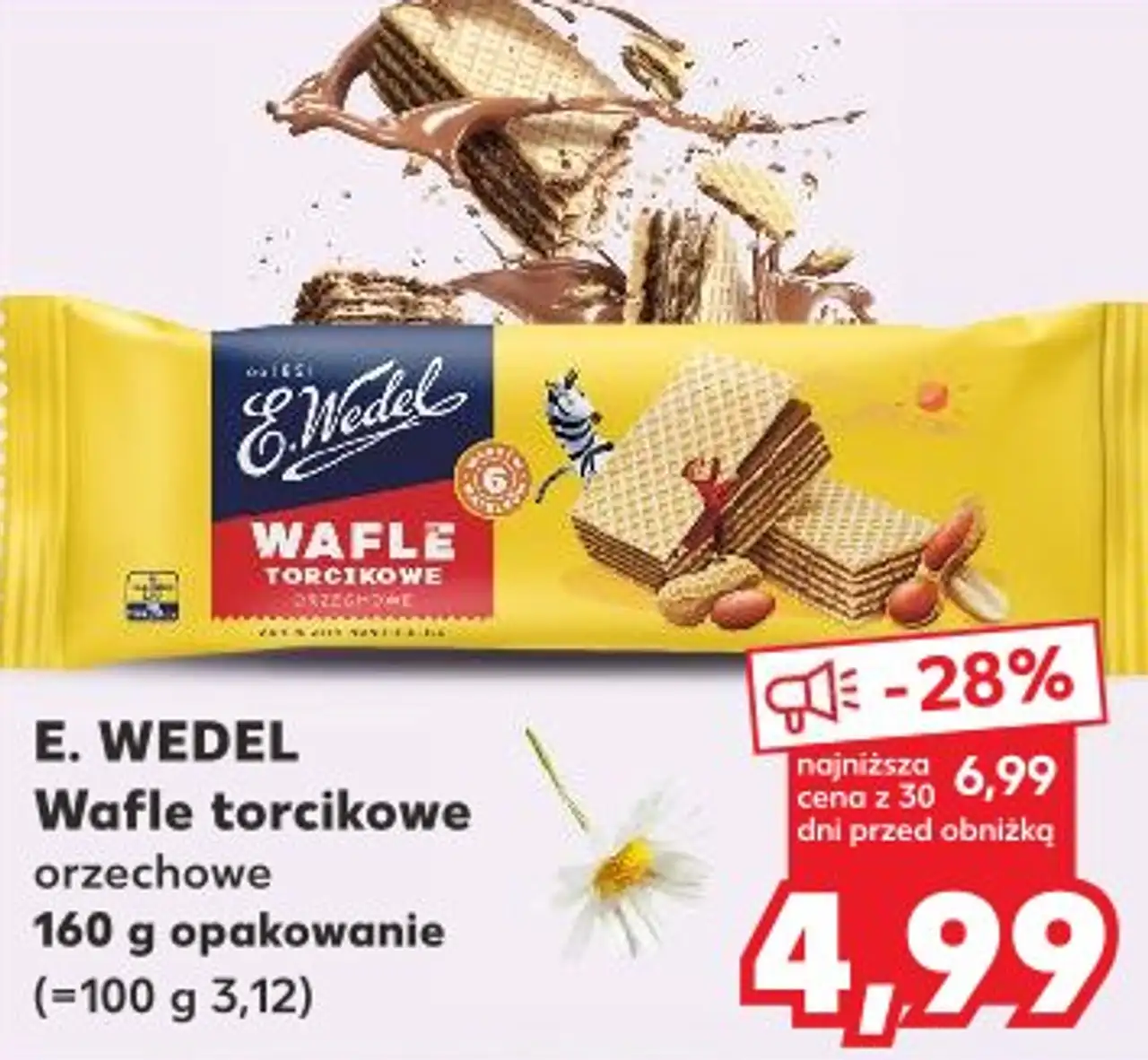 E. WEDEL Wafle torcikowe orzechowe 160 g opakowanie
