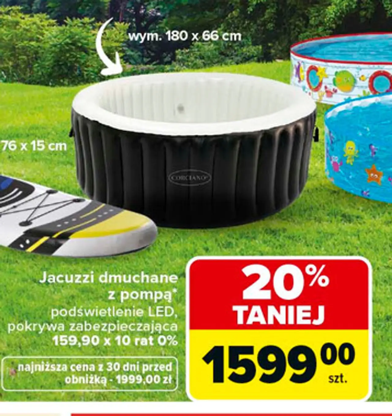Jacuzzi dmuchane z pompą 180 x 66 cm Corciano