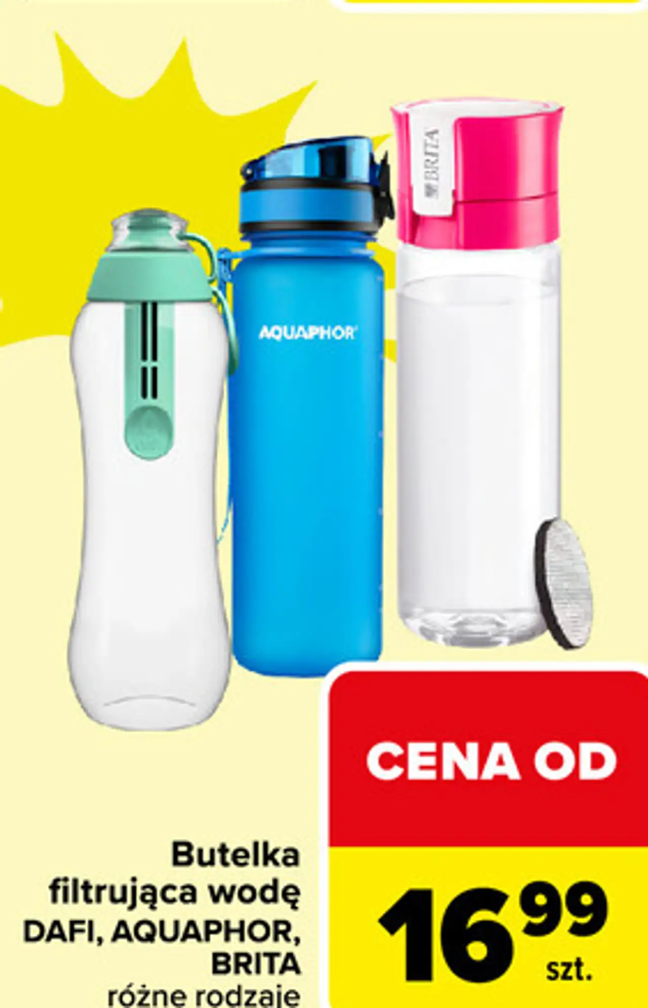 Butelka filtrująca wodę DAFI, AQUAPHOR, BRITA różne rodzaje