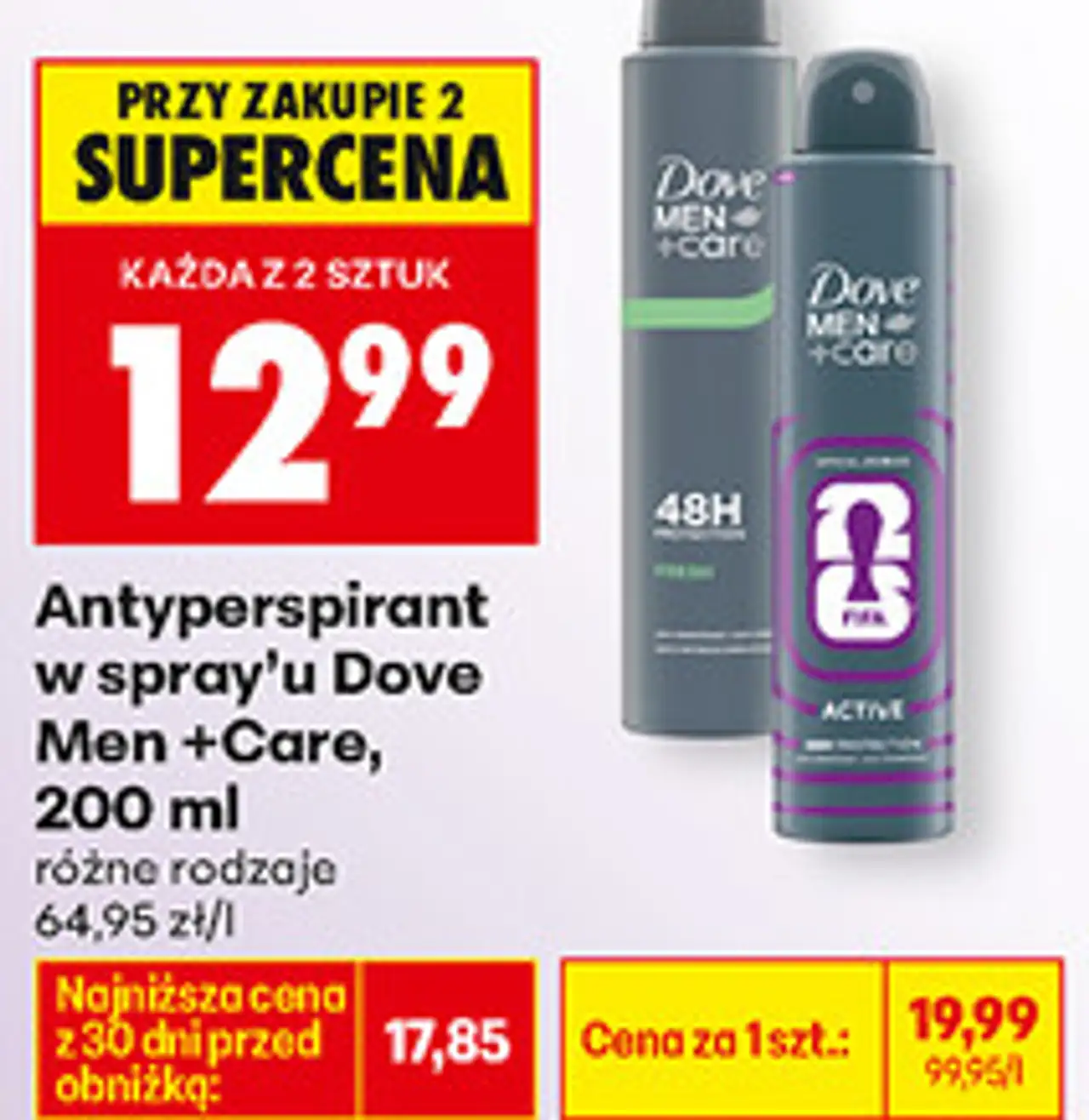 Antyperspirant w spray'u Dove Men +Care, 200 ml