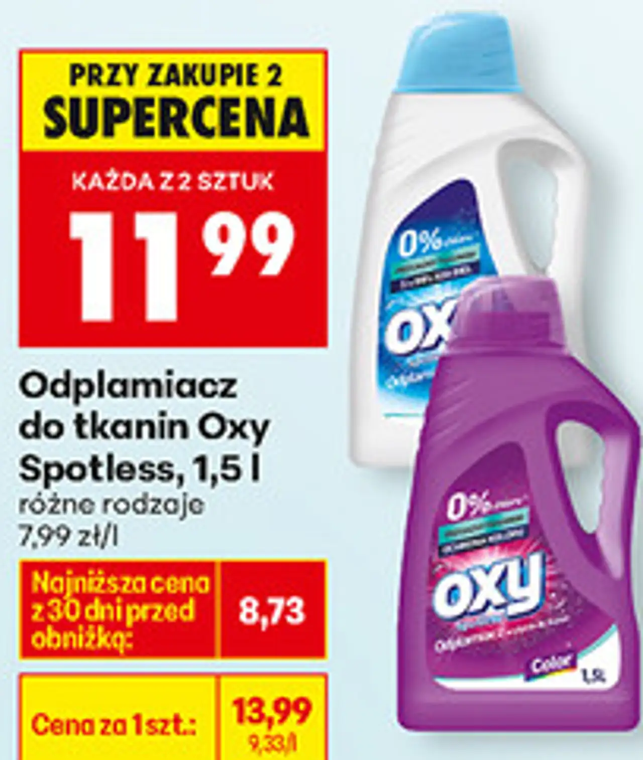 Odplamiacz do tkanin Oxy Spotless, 1,5 l