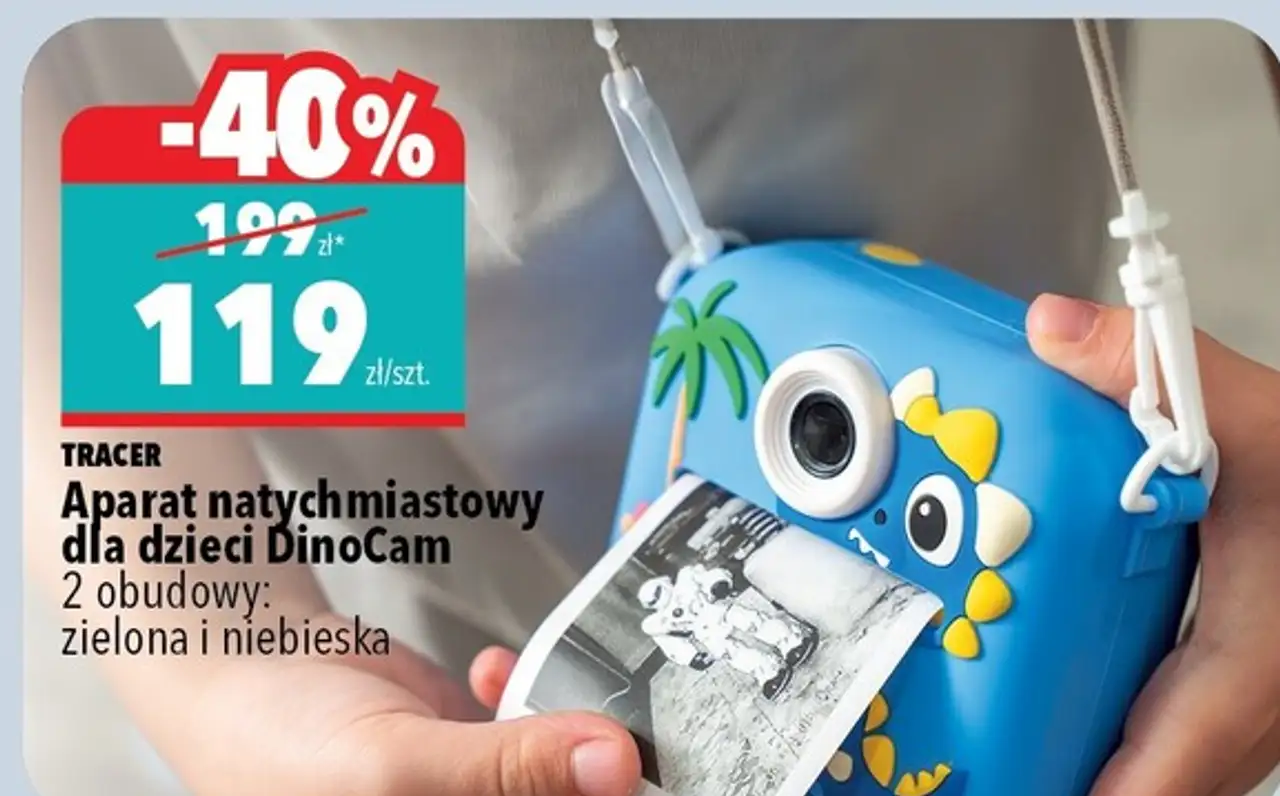 TRACER Aparat natychmiastowy dla dzieci DinoCam 2 obudowy: zielona i niebieska