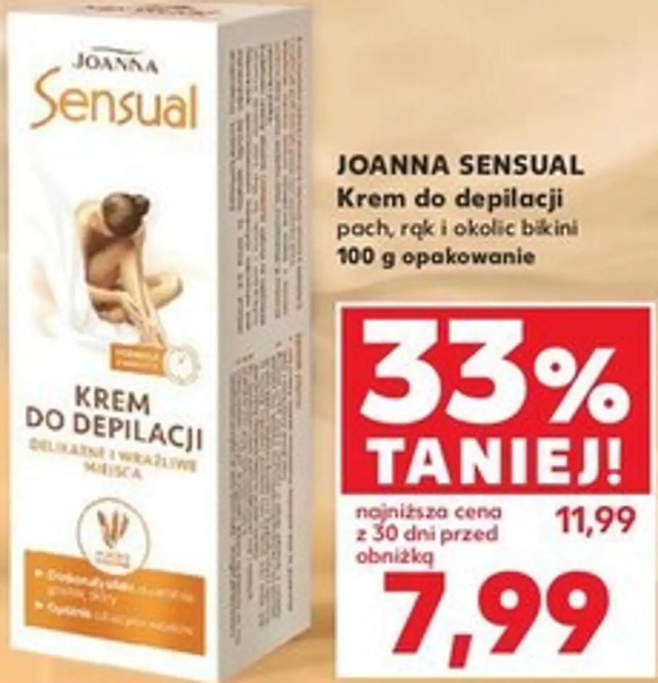 JOANNA SENSUAL Krem do depilacji pach, rąk i okolic bikini
