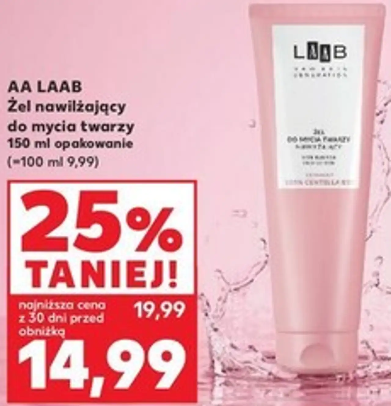 AA LAAB Żel nawilżający do mycia twarzy 150 ml opakowanie