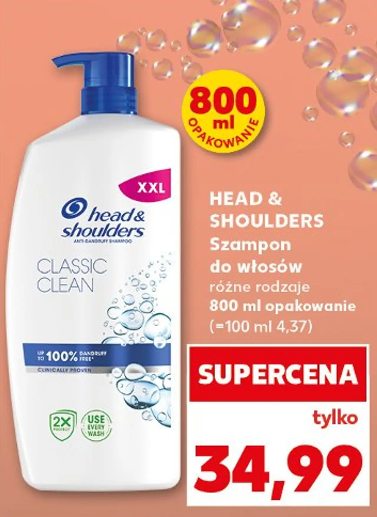 HEAD & SHOULDERS Szampon do włosów różne rodzaje 800 ml opakowanie