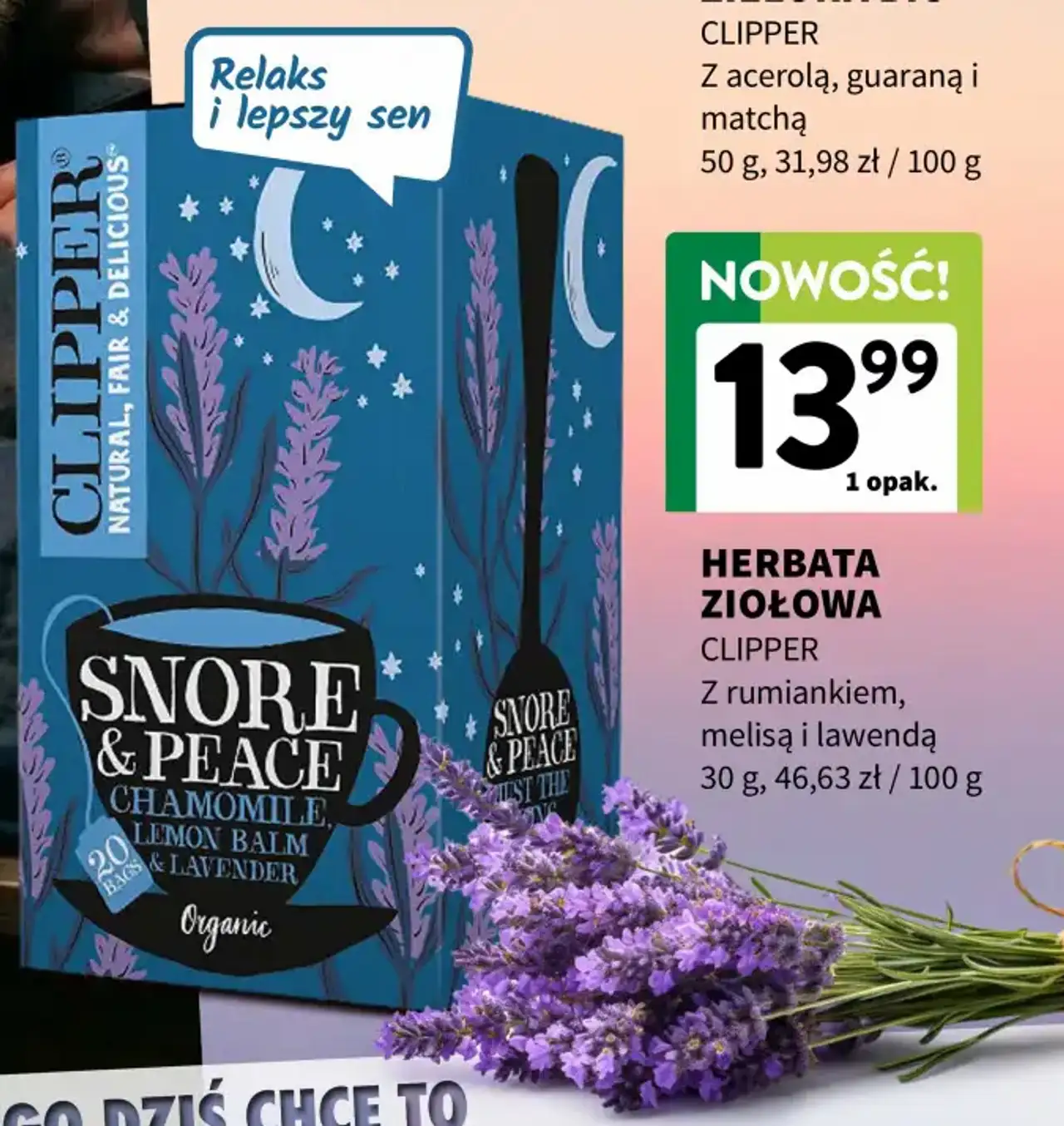 HERBATA ZIOŁOWA CLIPPER Z rumiankiem, melisą i lawendą 30 g