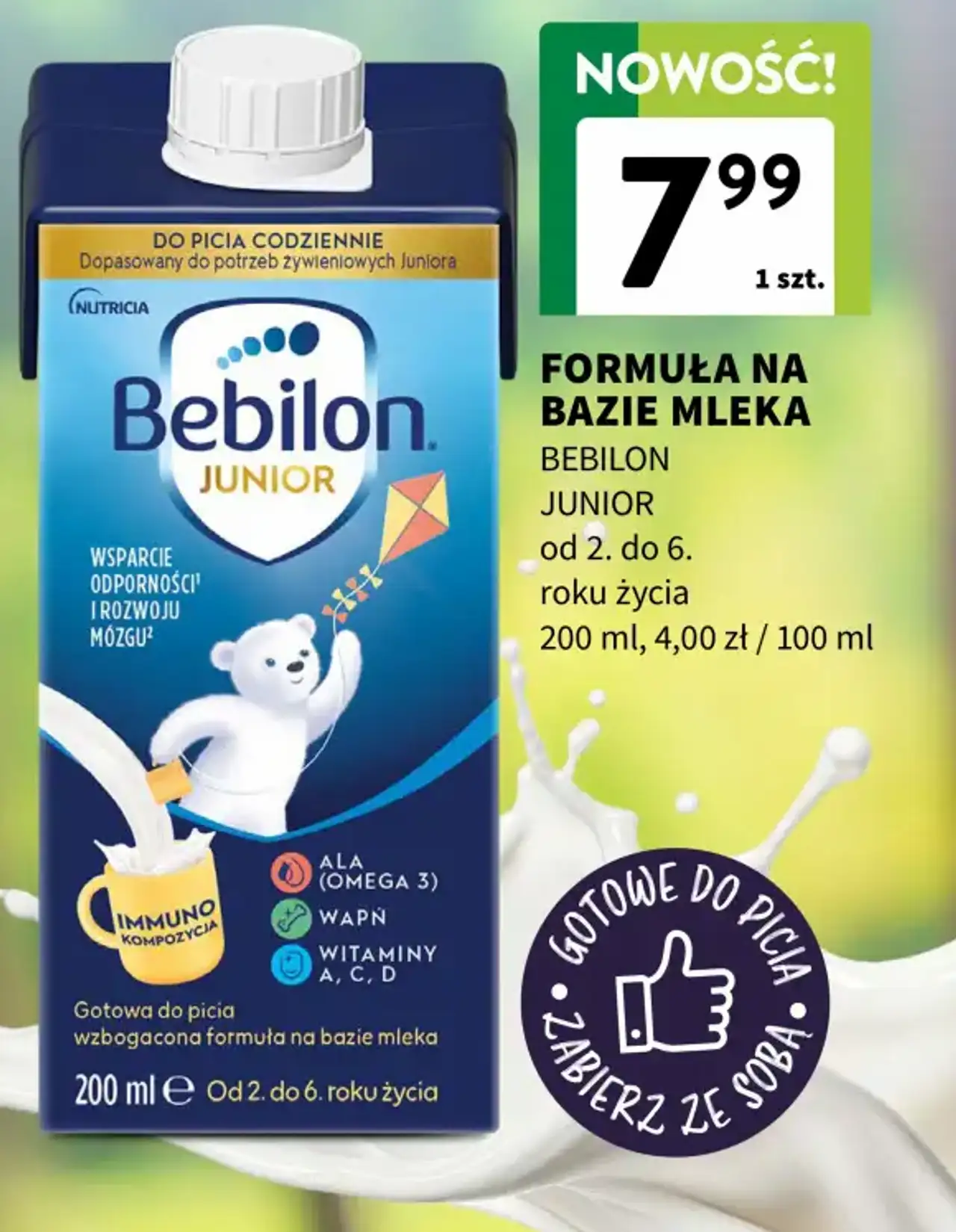 Formuła na bazie mleka Bebilon Junior od 2. do 6. roku życia 200 ml