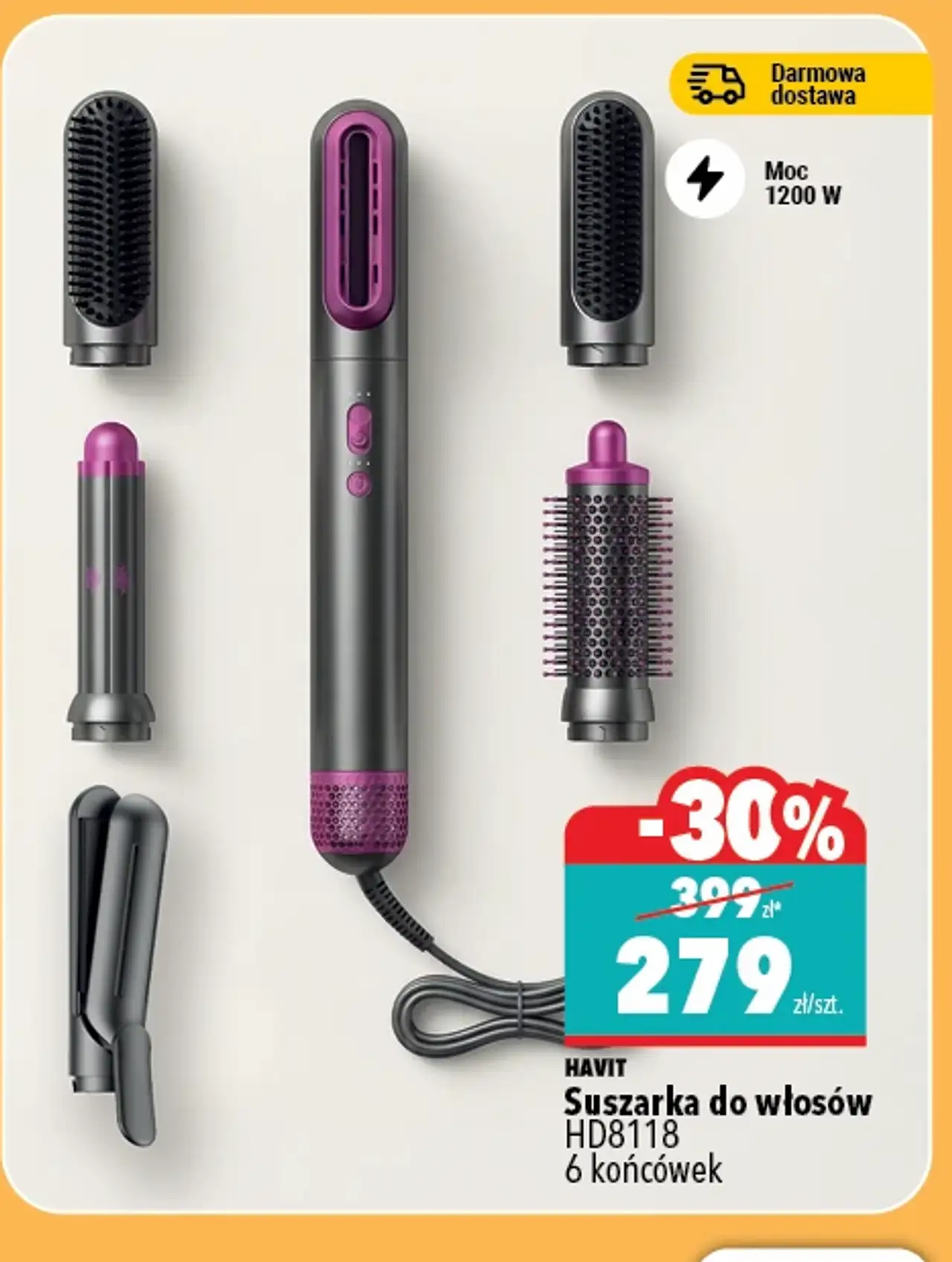 HAVIT Suszarka do włosów HD8118 6 końcówek