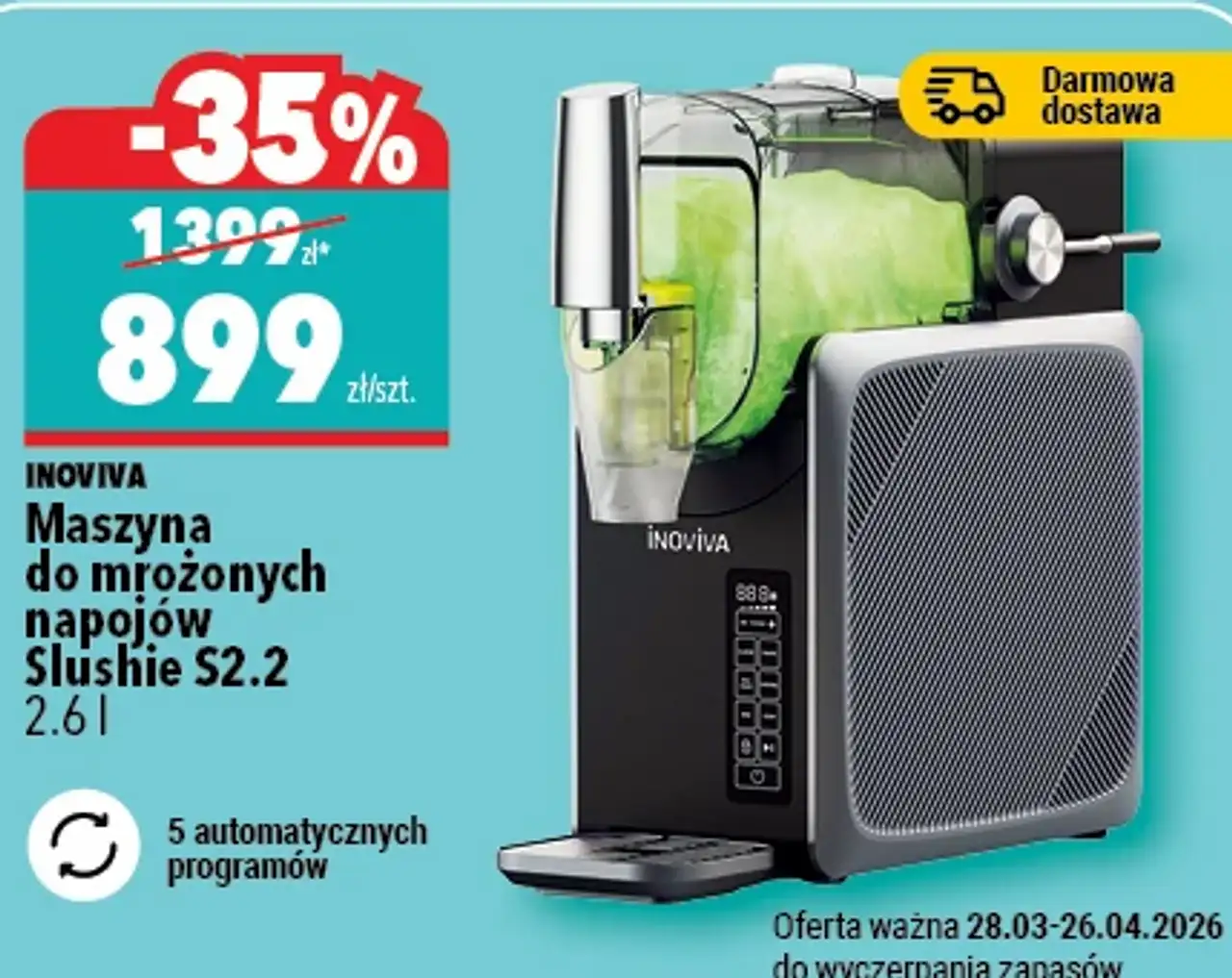 INOVIVA Maszyna do mrożonych napojów Slushie S2.2 2.6 l